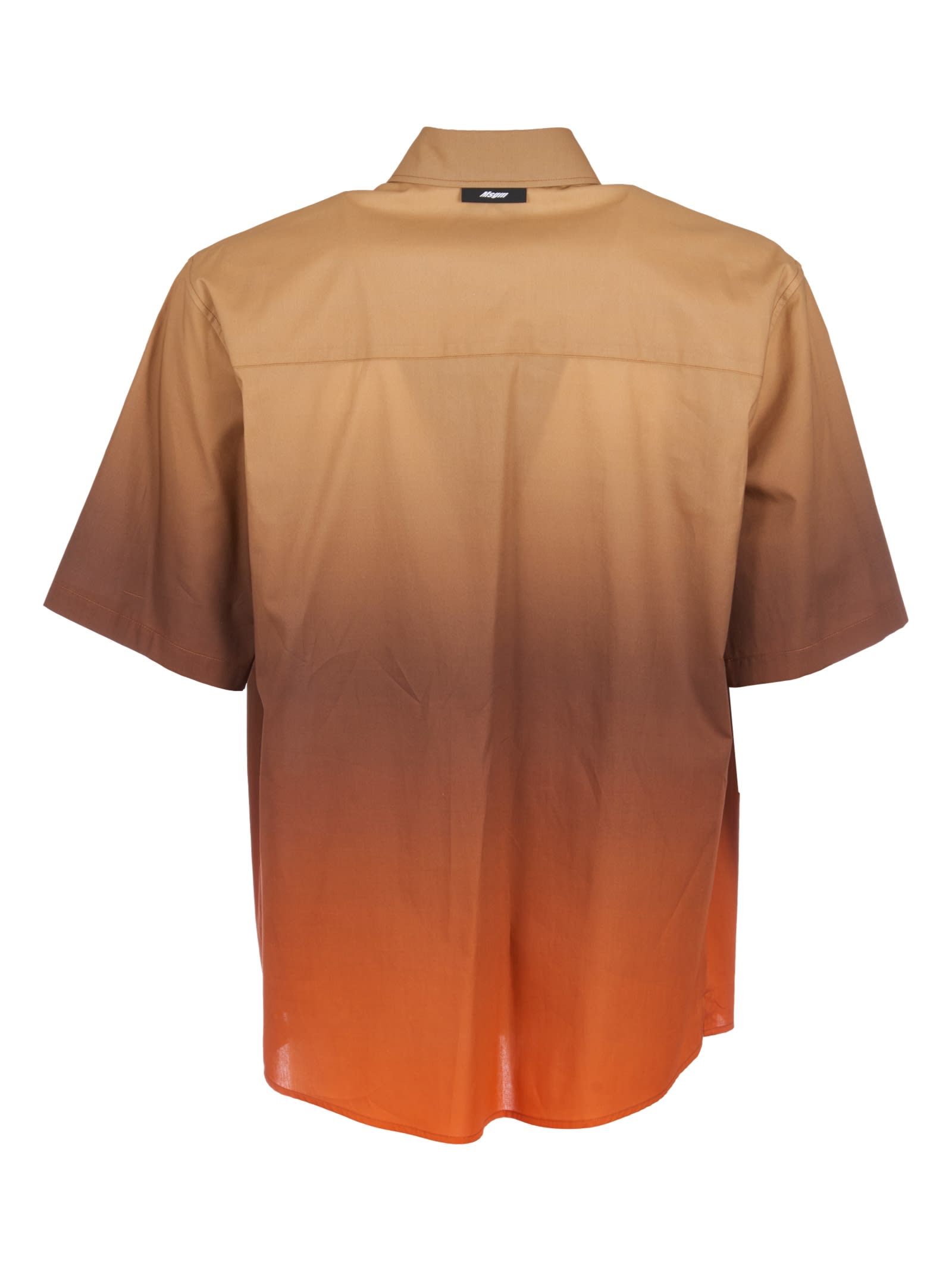 Shop Msgm Dregrada Shirt In Beige/orange
