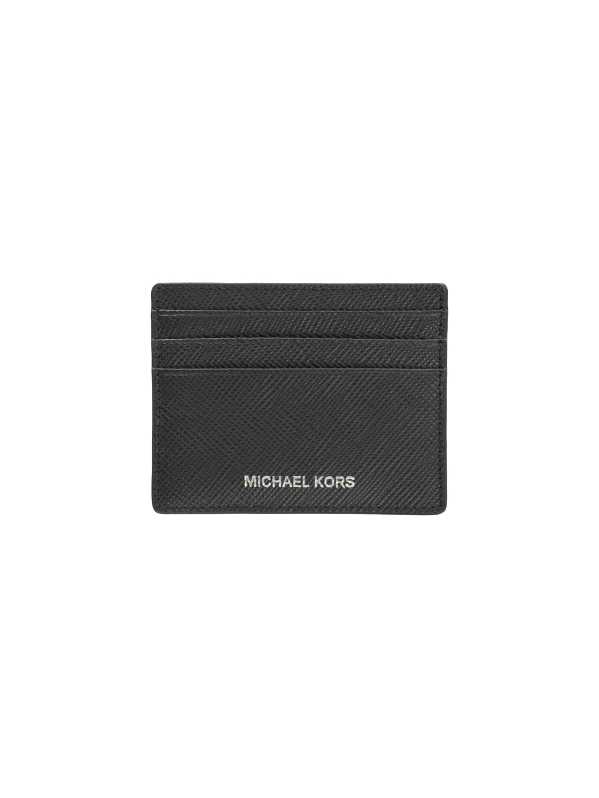 Michael Kors Solid Crossgrain Leather Tall Card Case
