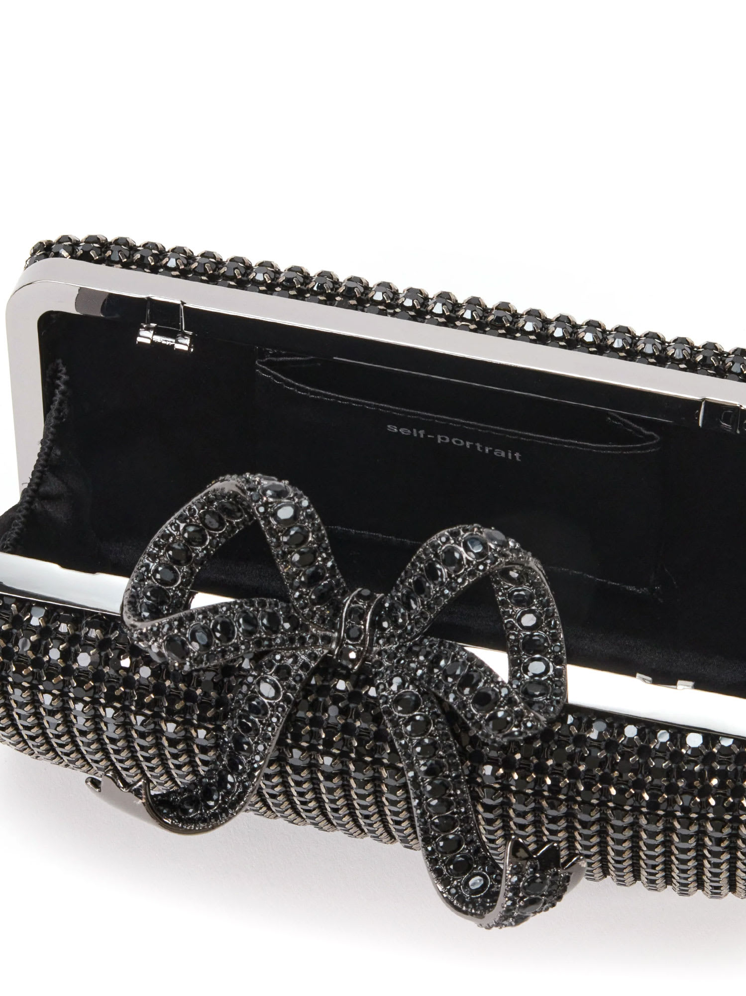 Shop Self-portrait Clutch In Black