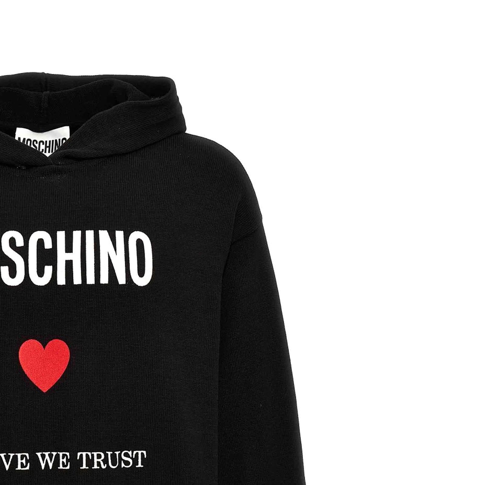 Shop Moschino Couture In Love We Trust Hooded Sweatshirt In Black