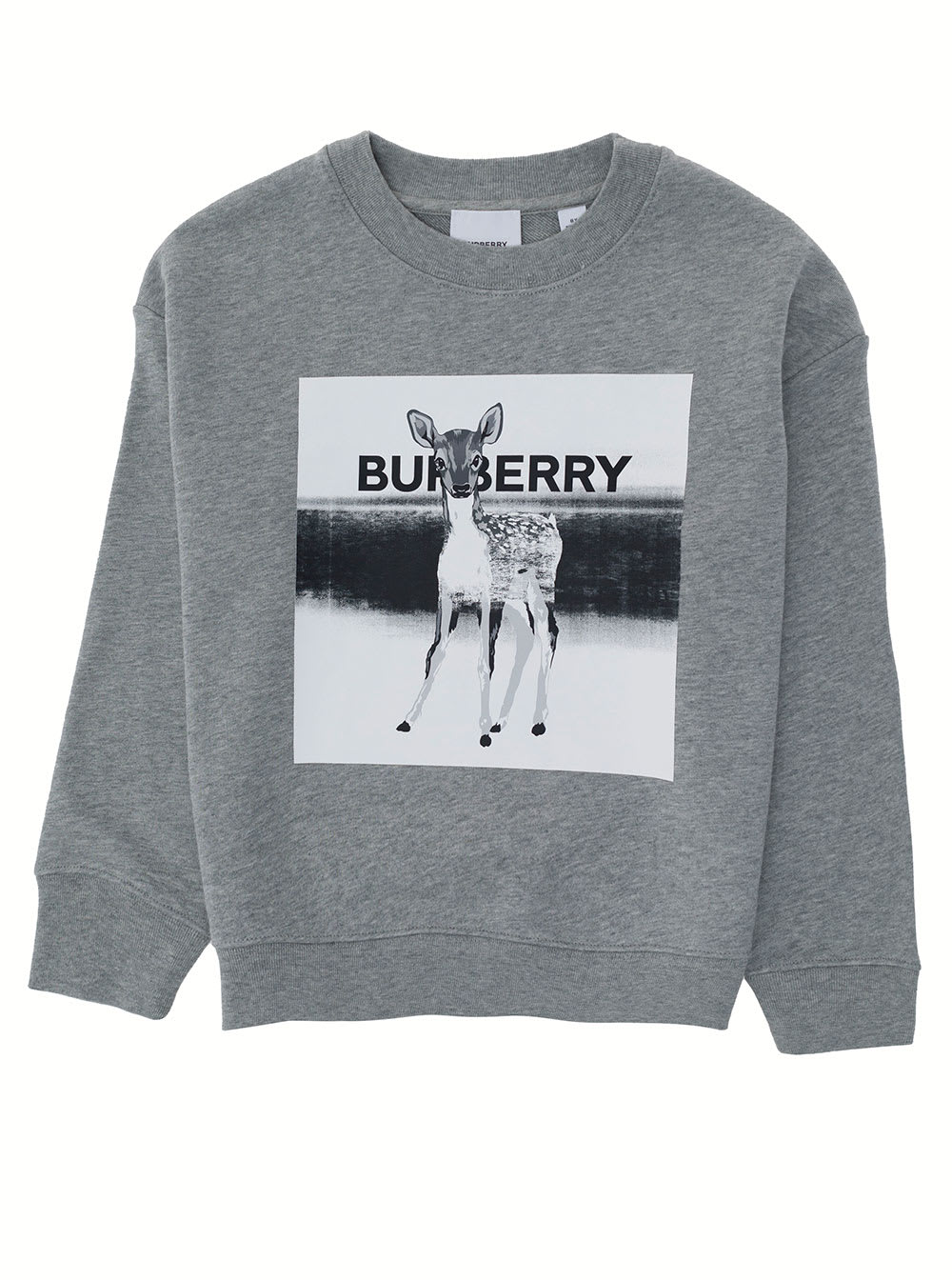 Burberry Boy Grey Jersey Sweatshirt With Logo Print