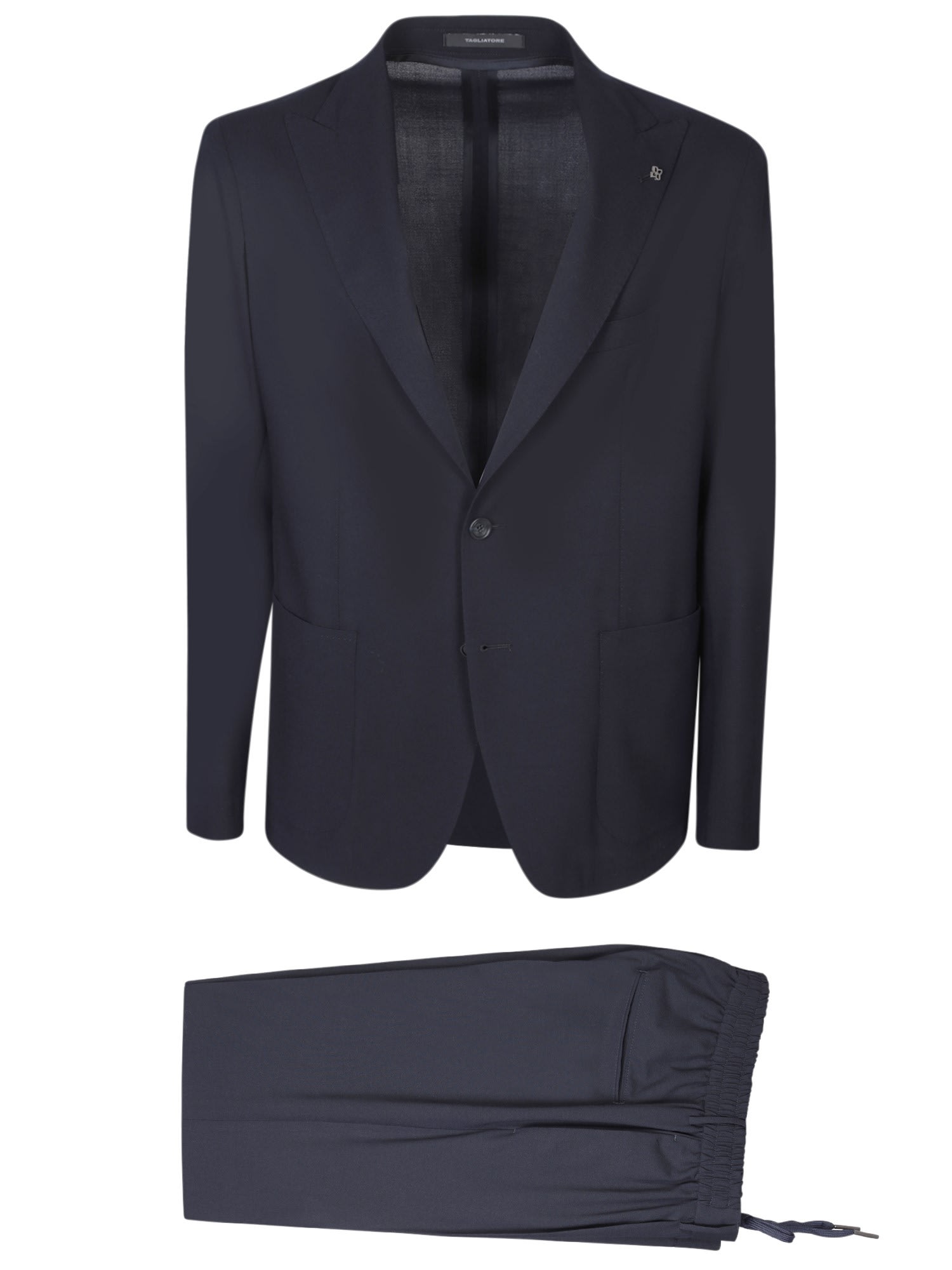 Shop Tagliatore Single-breasted Jacket Blue Suit