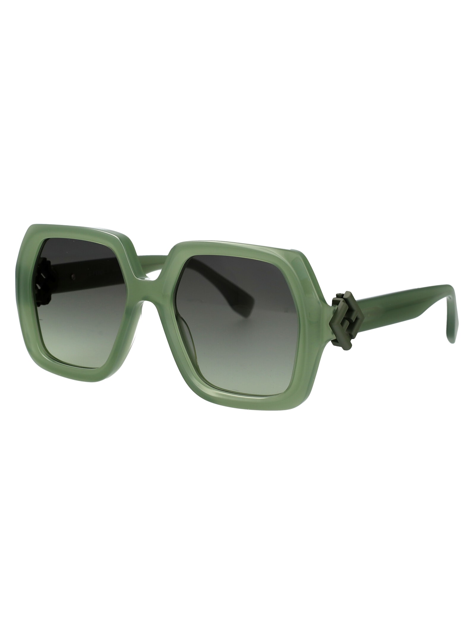 Shop Fendi Ff Diamonds Sunglasses In Green