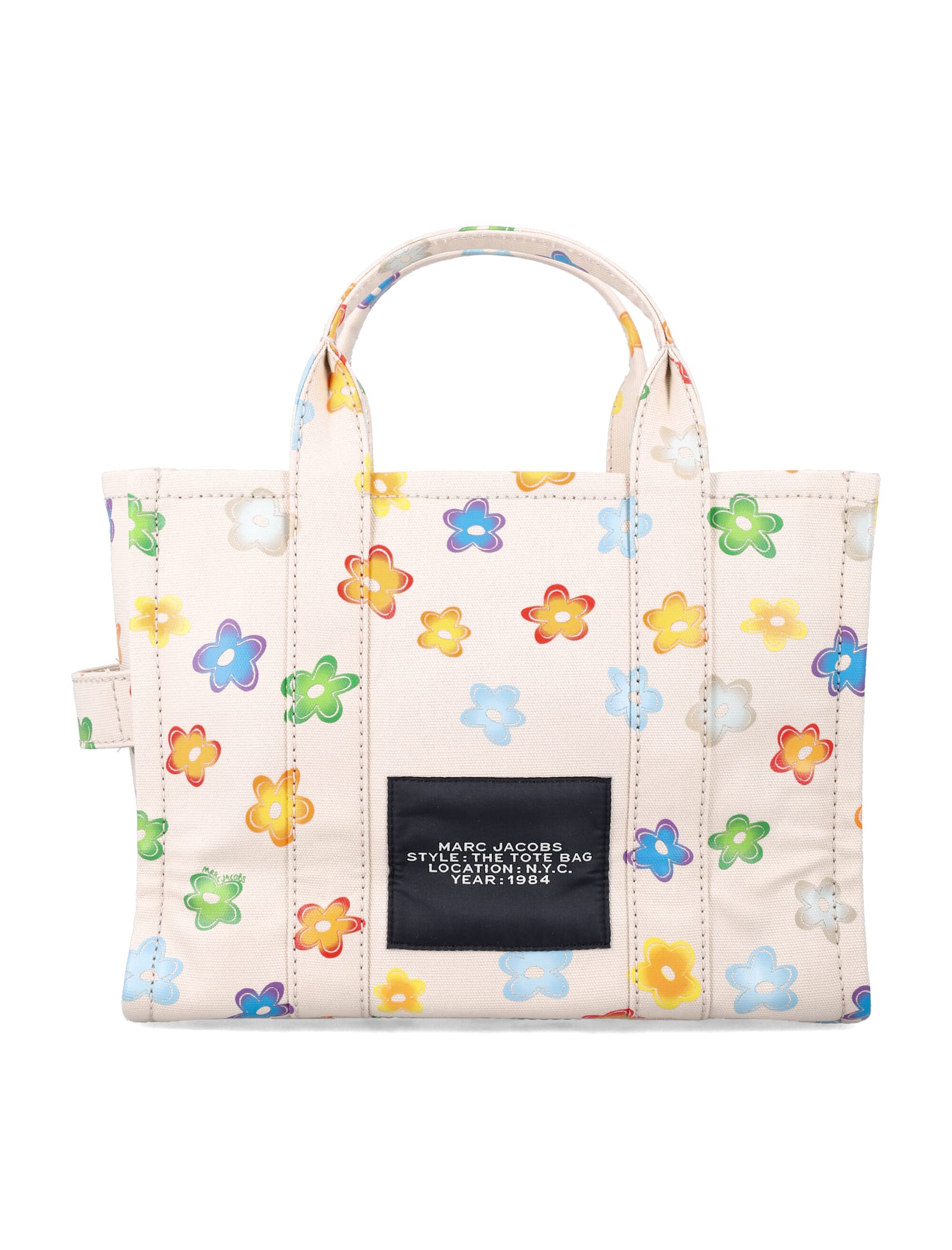 Marc Jacobs The Daisy Canvas Medium Tote Bag In White