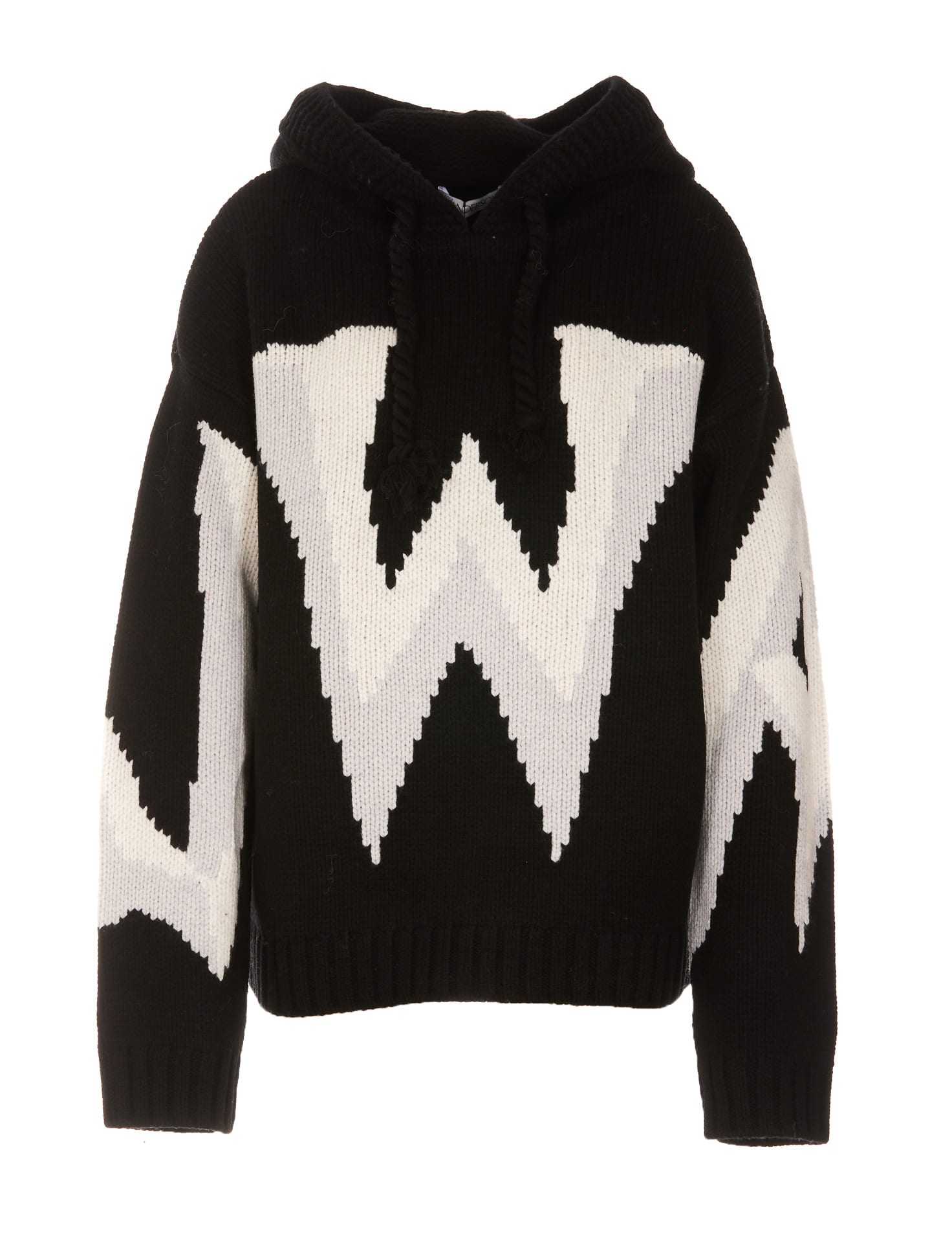 Jw Anderson Black & Off-white Gothic Chunky Hoodie | ModeSens