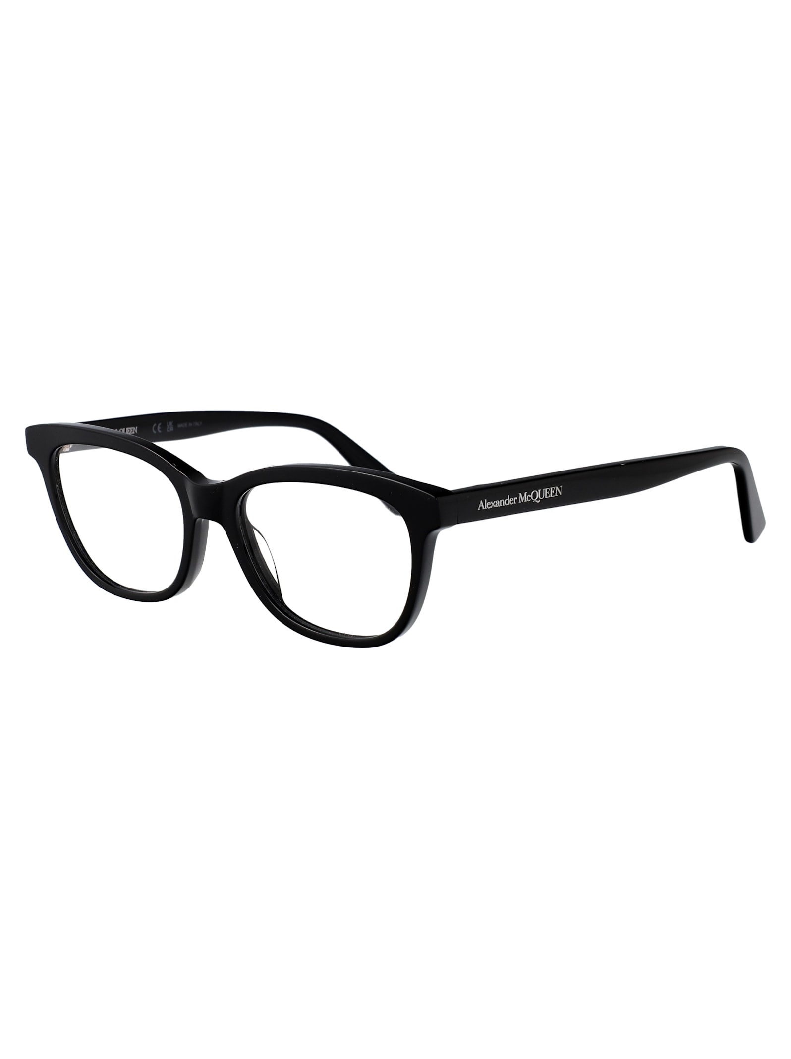 Alexander Mcqueen Am0461o Glasses In 001 Black Black Transparent