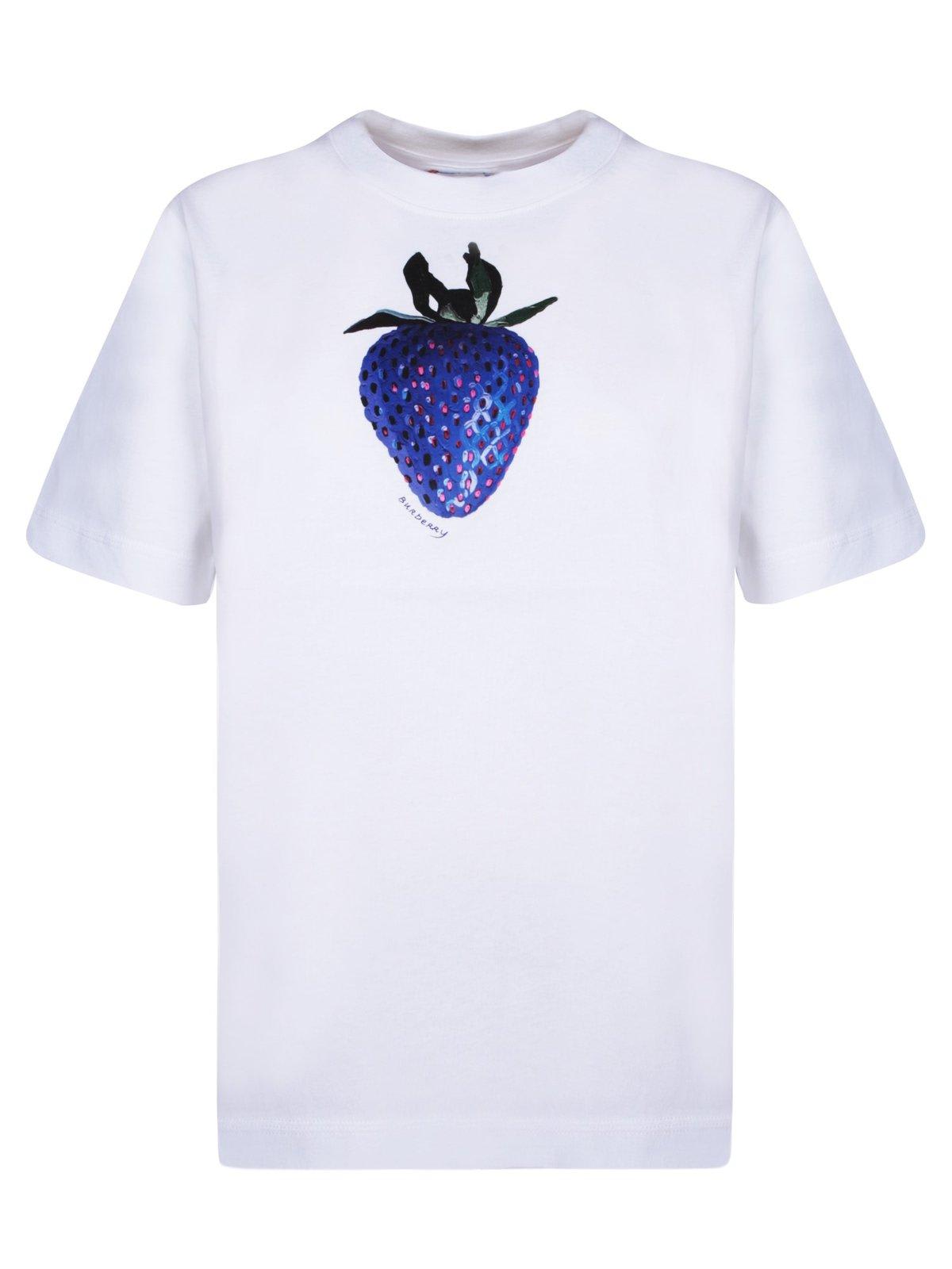 Strawberry-printed Crewneck T-shirt