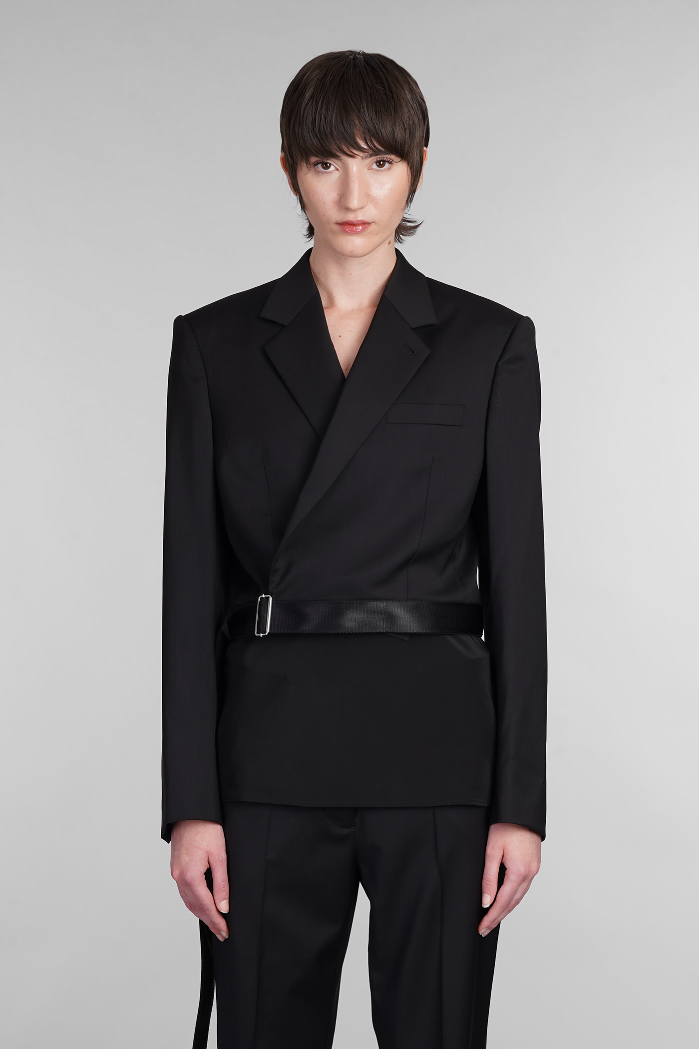 Shop Helmut Lang Blazer In Black Wool