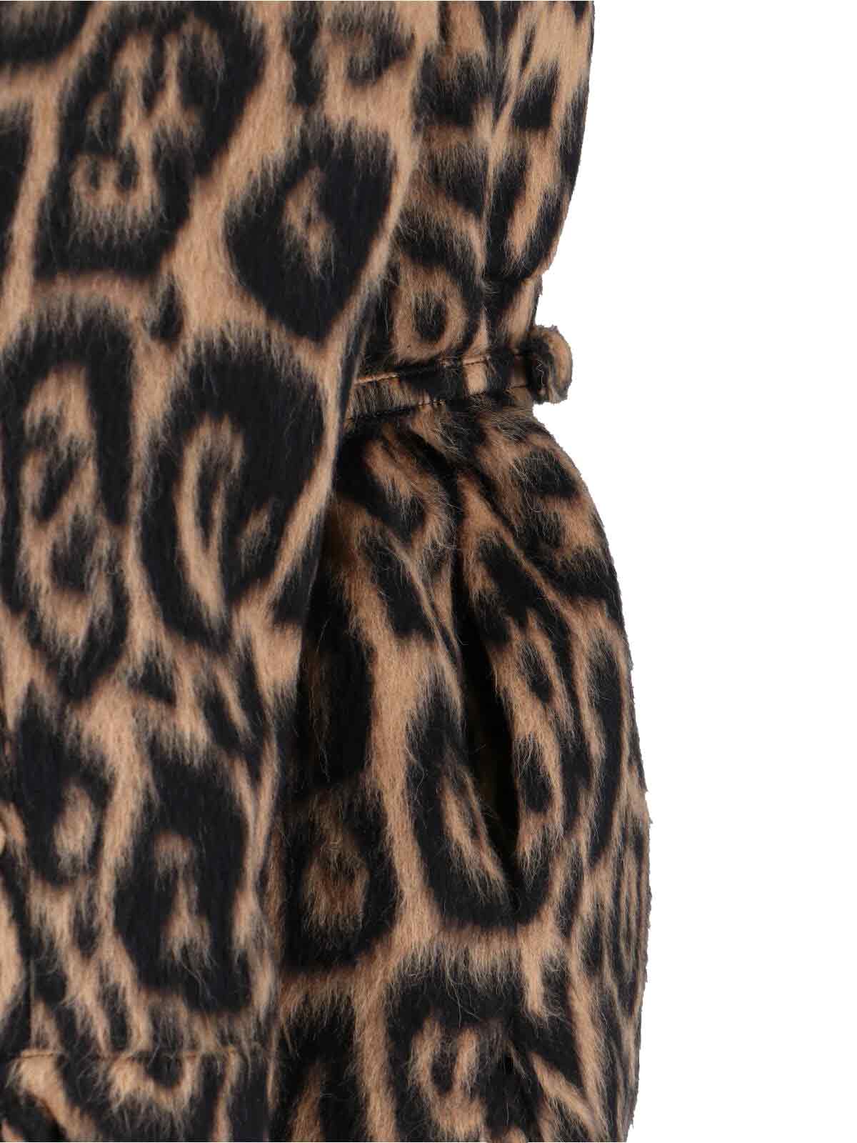 Fendi Animalier Jacket Coats And Trench Coats Beige In Animal Print