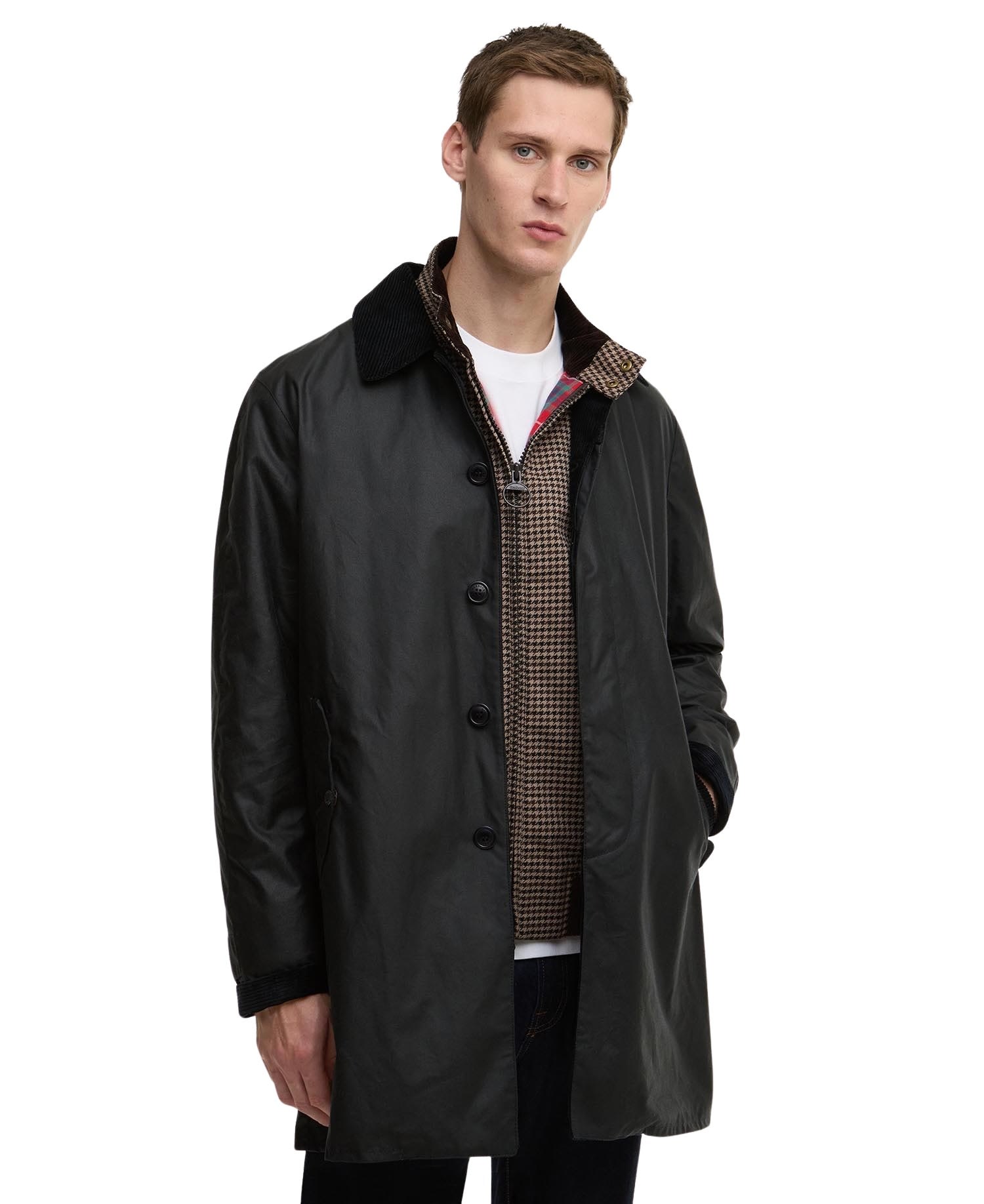 Baracuta X Barbour Corduroy-collar Coat In Black