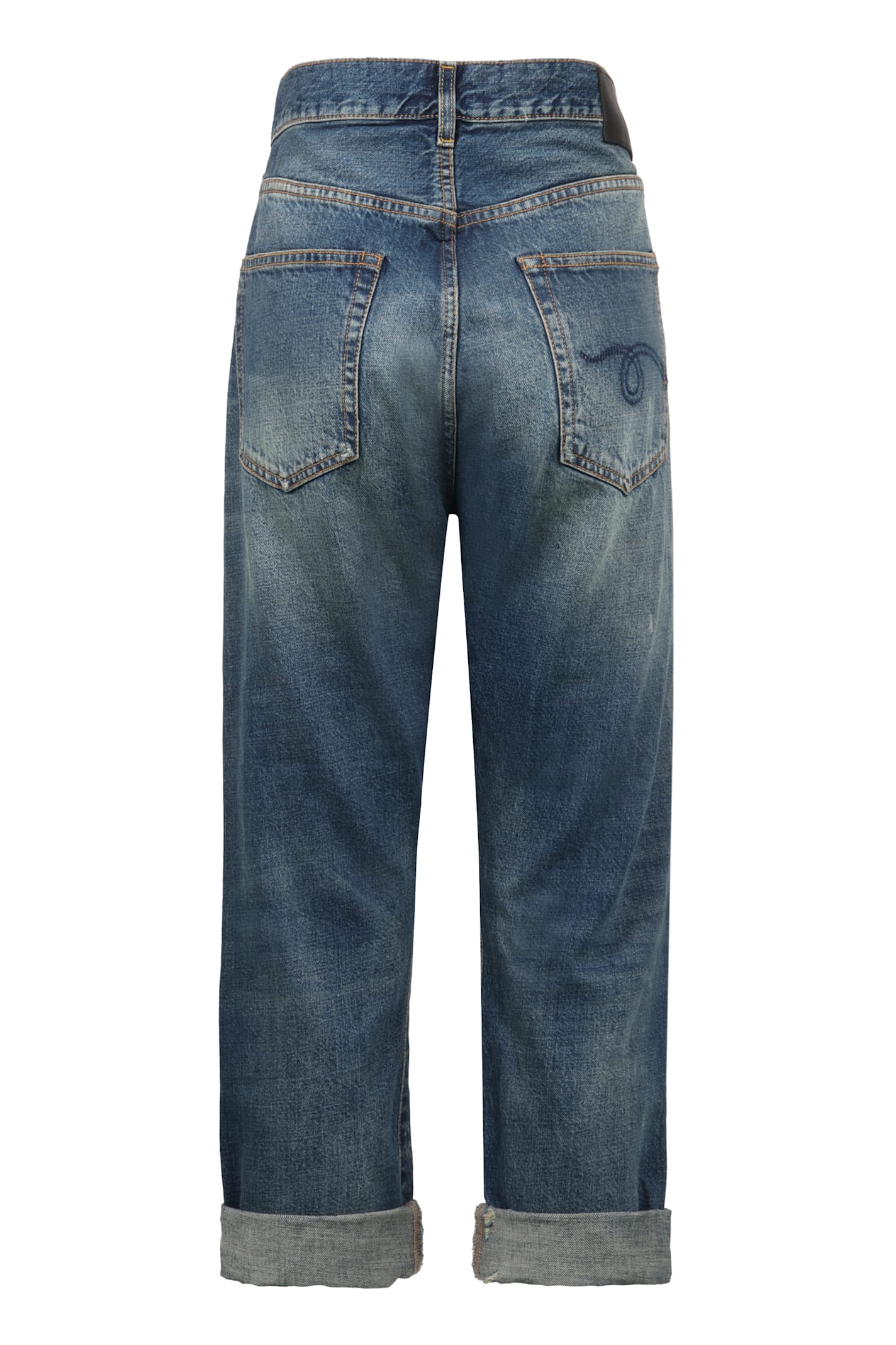 R13 Cropped Jeans In Navy | ModeSens