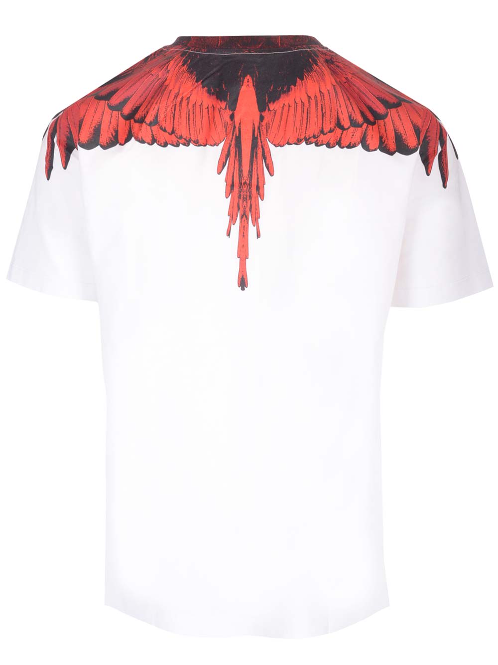 Shop Marcelo Burlon County Of Milan White T-shirt With Wings Printed In Bianco Rosso