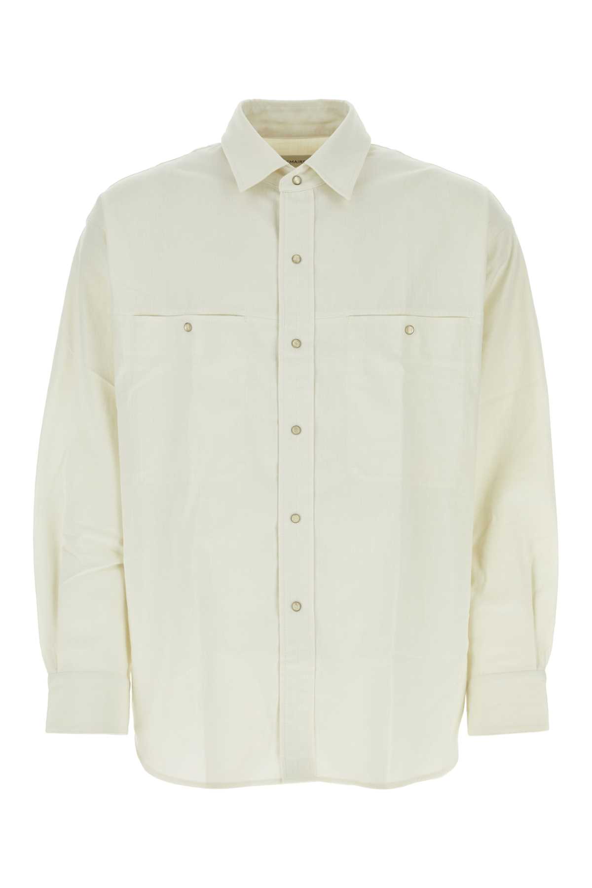 Shop Lemaire Ivory Cotton Shirt In Chalk