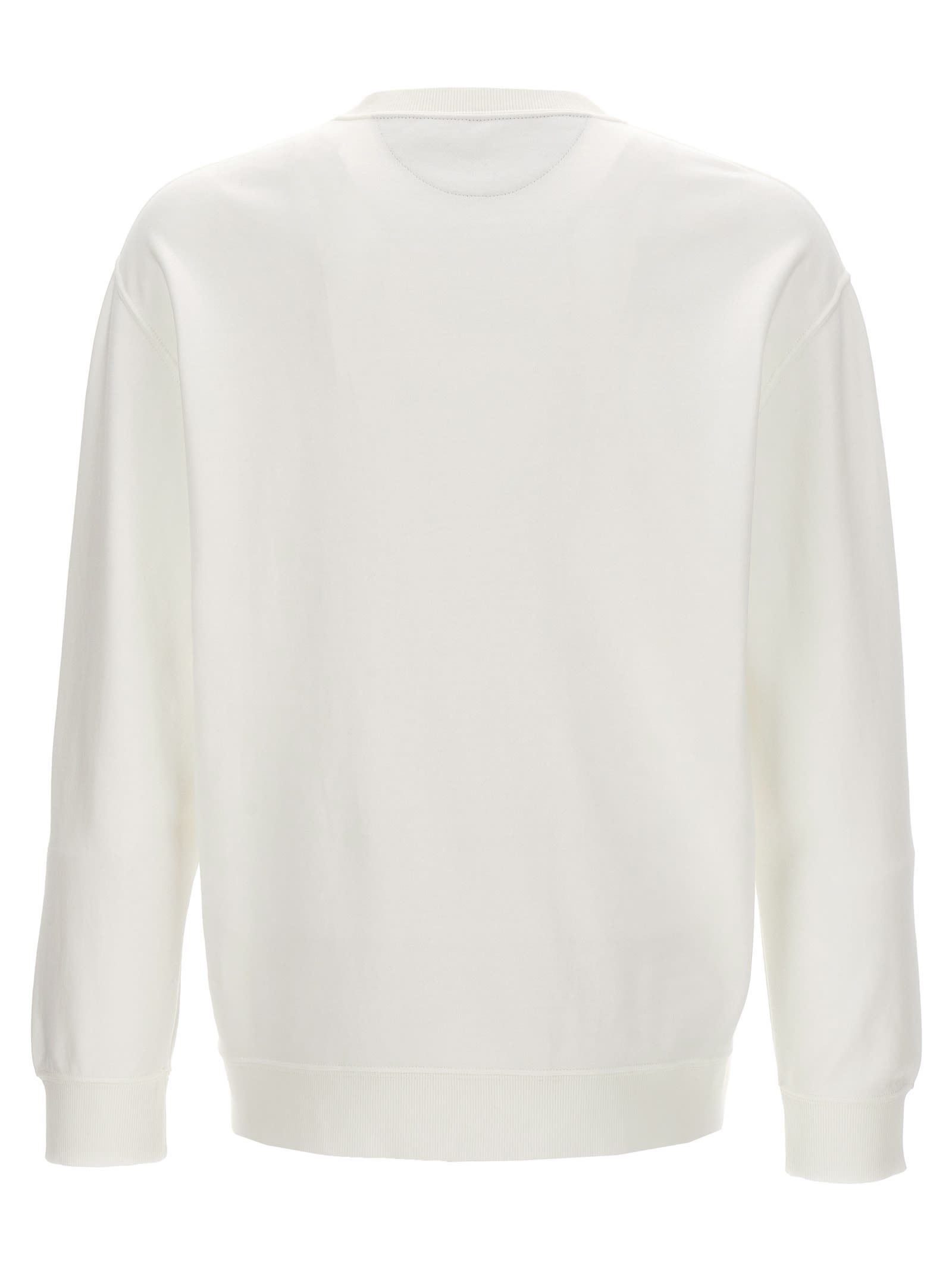 Shop Brunello Cucinelli Logo Embroidery Sweatshirt In White