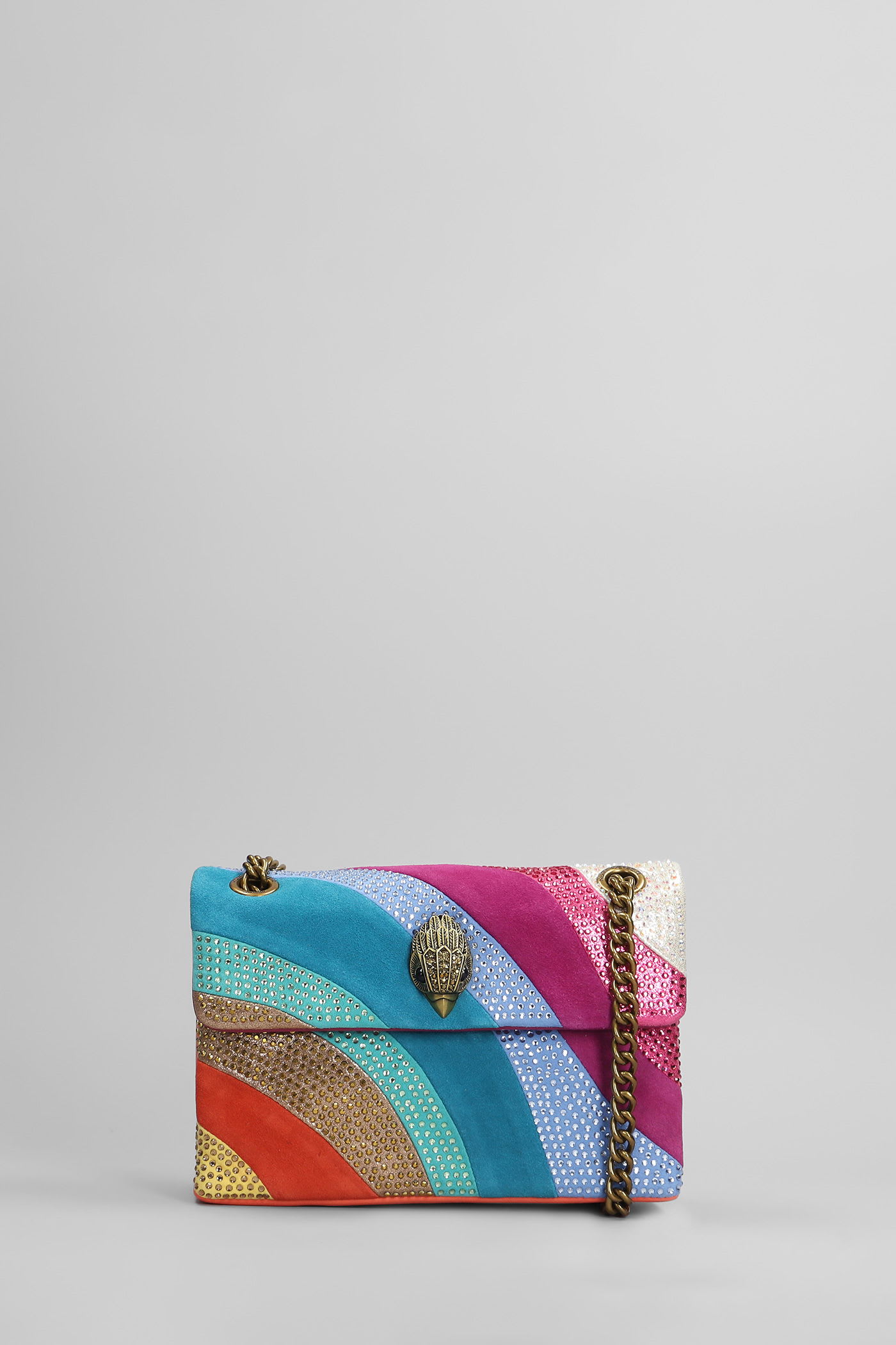 Mini Kensington Shoulder Bag In Multicolor Suede And Leather