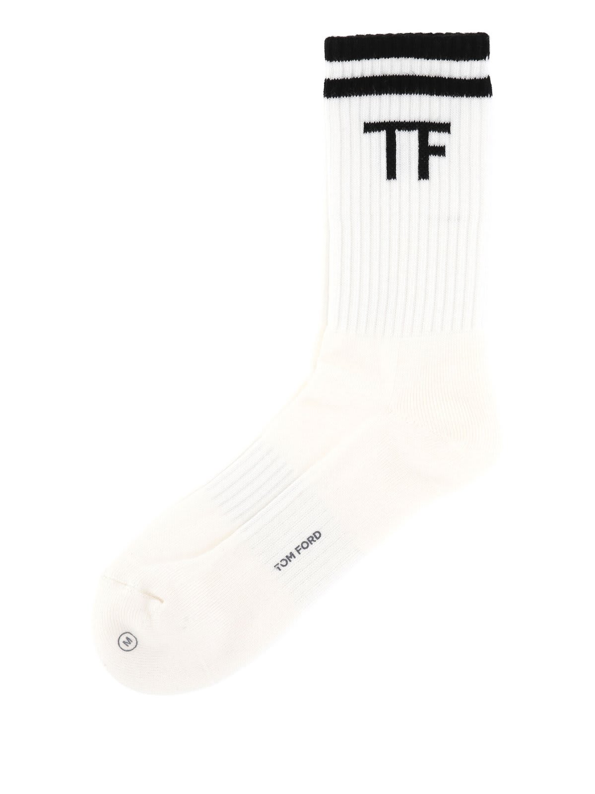 Shop Tom Ford Sport Socks In Zawbl Combo White & Black