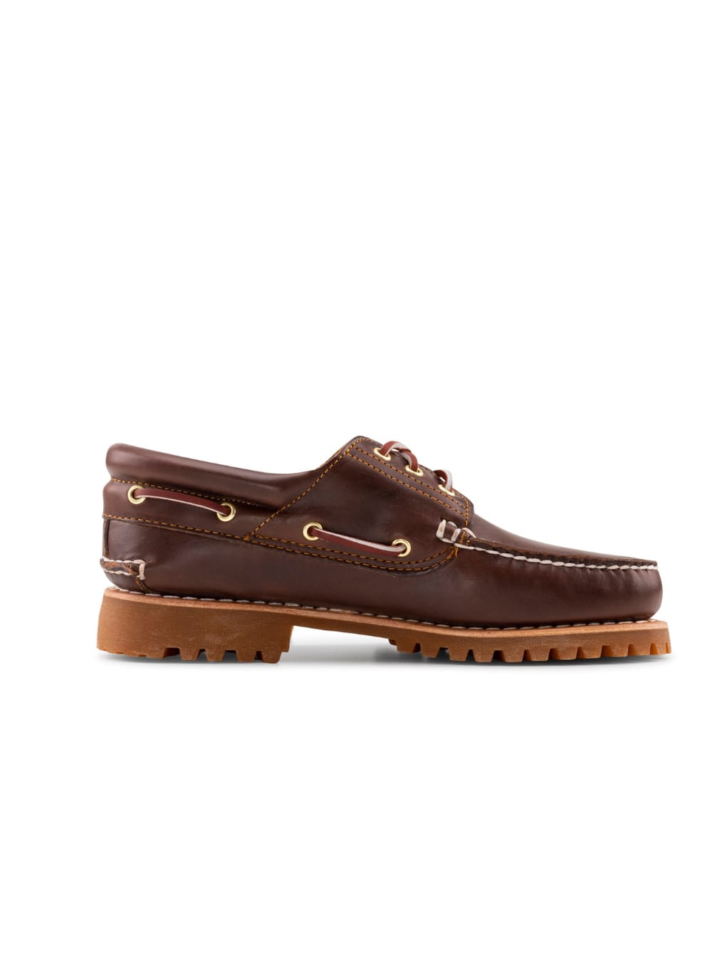 Authentic Brown Leather Loafers With Logo Timberland Man