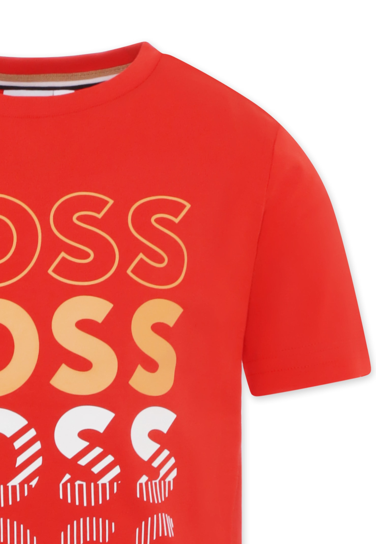 Hugo Boss Red T-shirt For Boy With Logo In Red