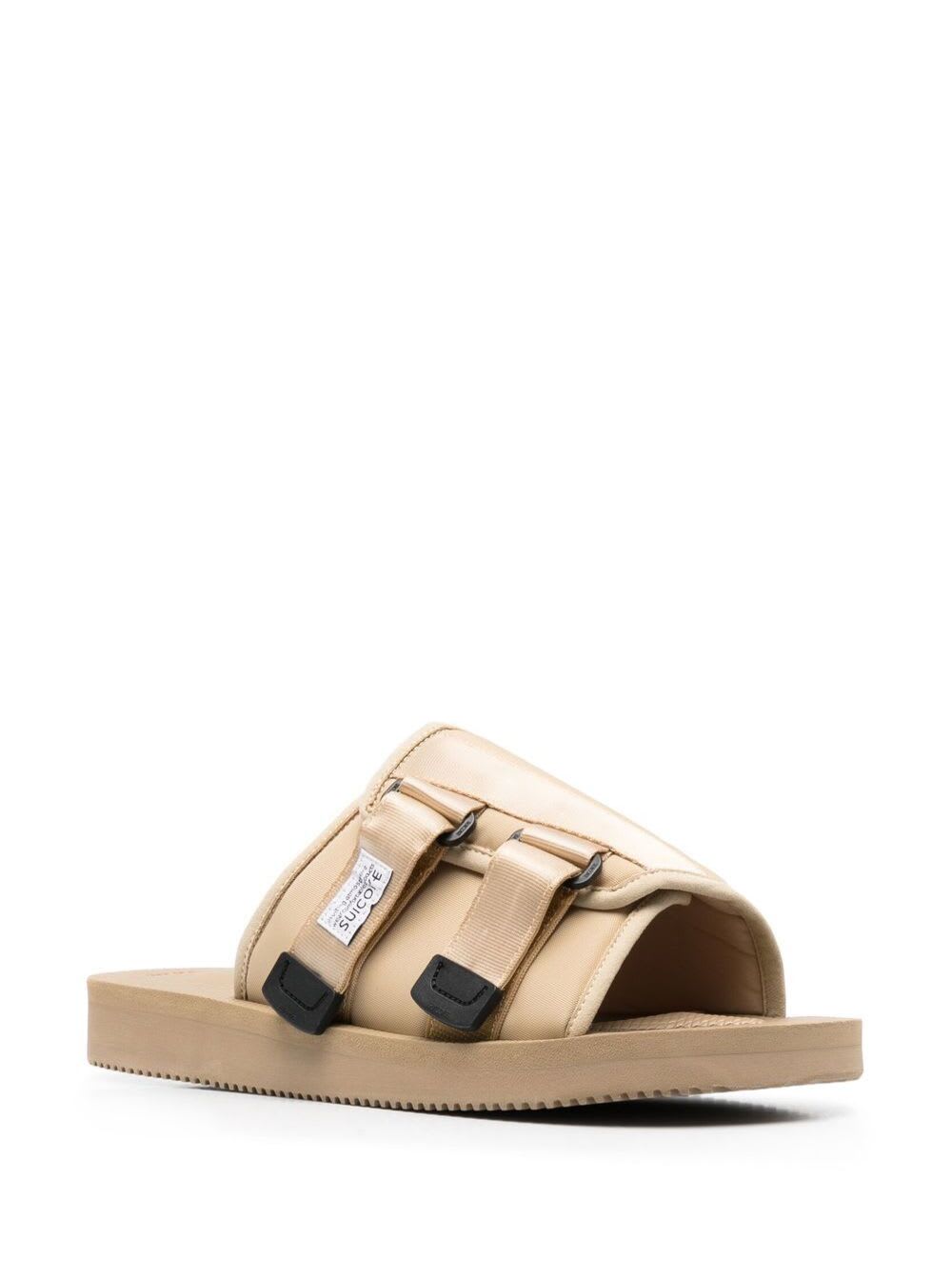 Shop Suicoke Kaw-cab Beige Sandals With Velcro Fastening In Nylon Woman