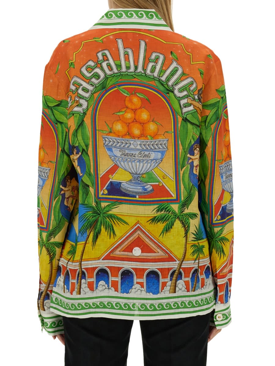 Shop Casablanca Printed Shirt In Multicolour