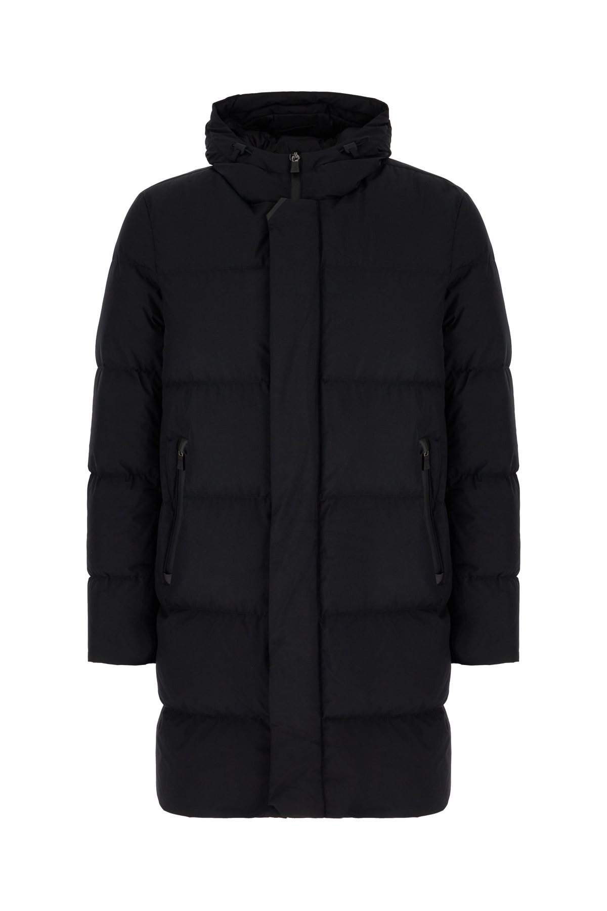 Herno Black Polyester Down Jacket In Nero