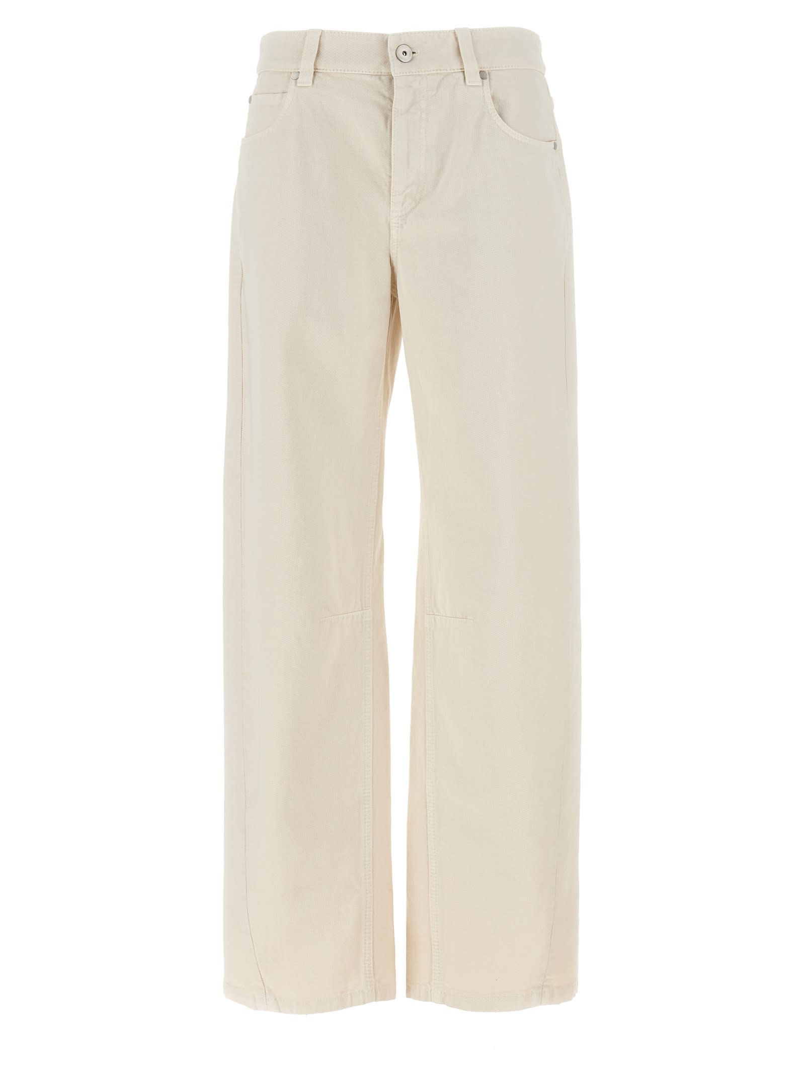 Brunello Cucinelli Denim Pants In Beige