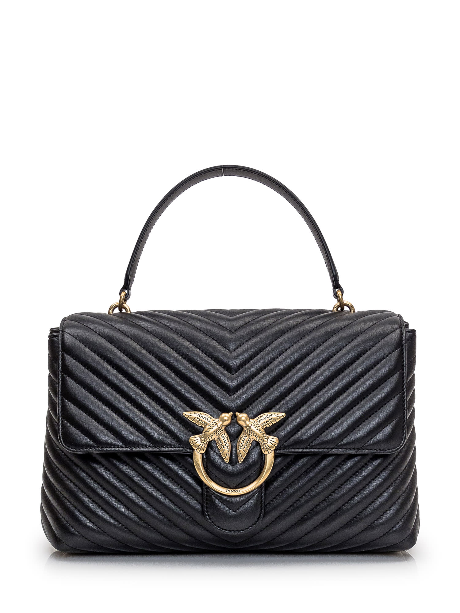 Shop Pinko Love Lady Puff Bag In Black