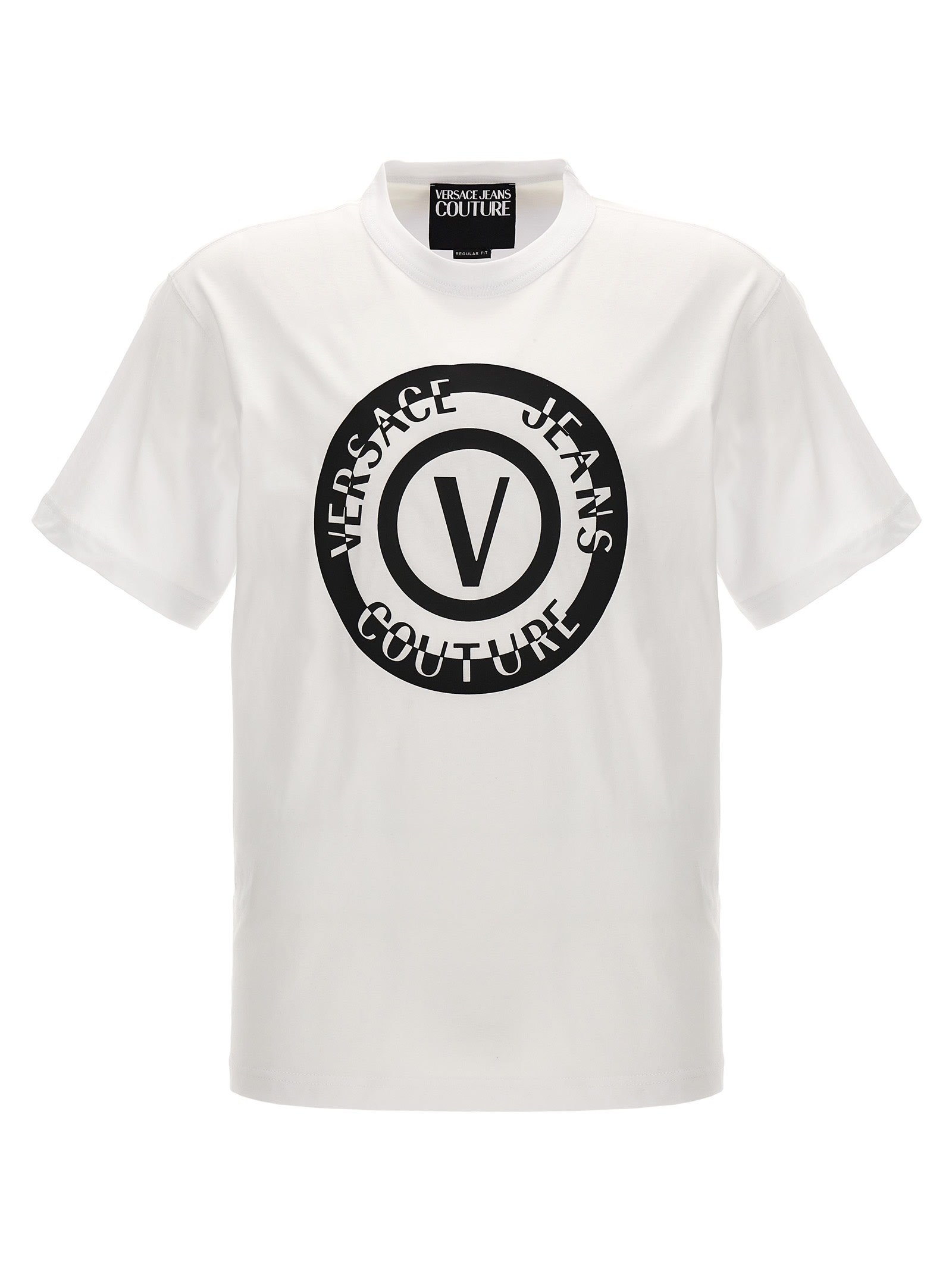 Shop Versace Jeans Couture Logo T-shirt In White/black