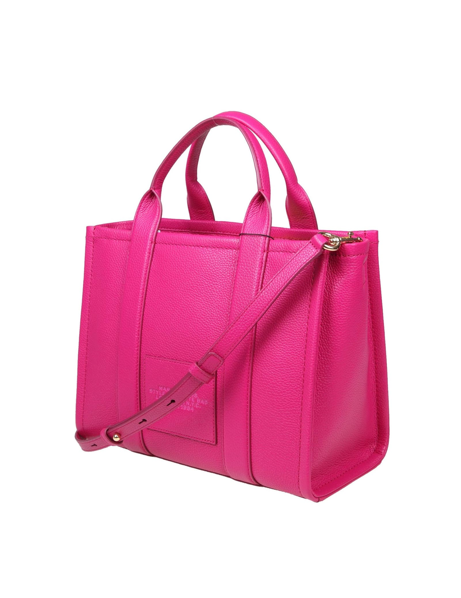 Shop Marc Jacobs Medium Tote In Lipstick Leather
