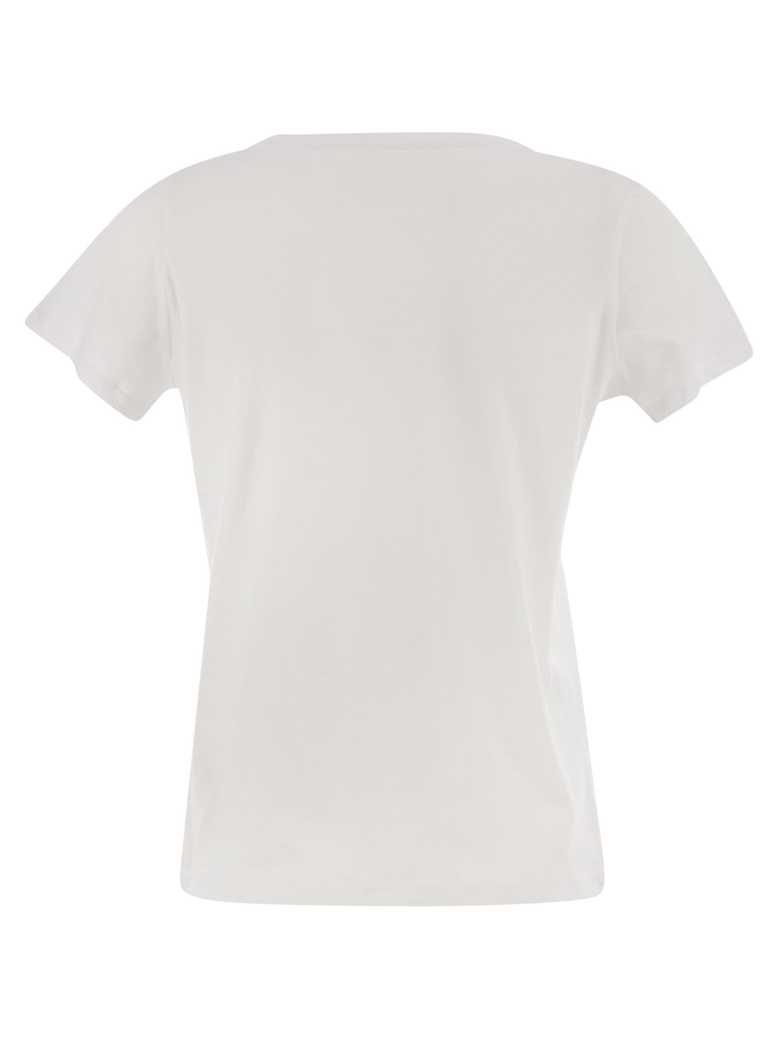 Majestic Crew-neck Short-sleeved Cotton T-shirt In White