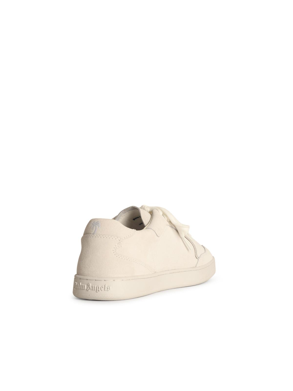 Shop Palm Angels New Palm White Suede Sneakers