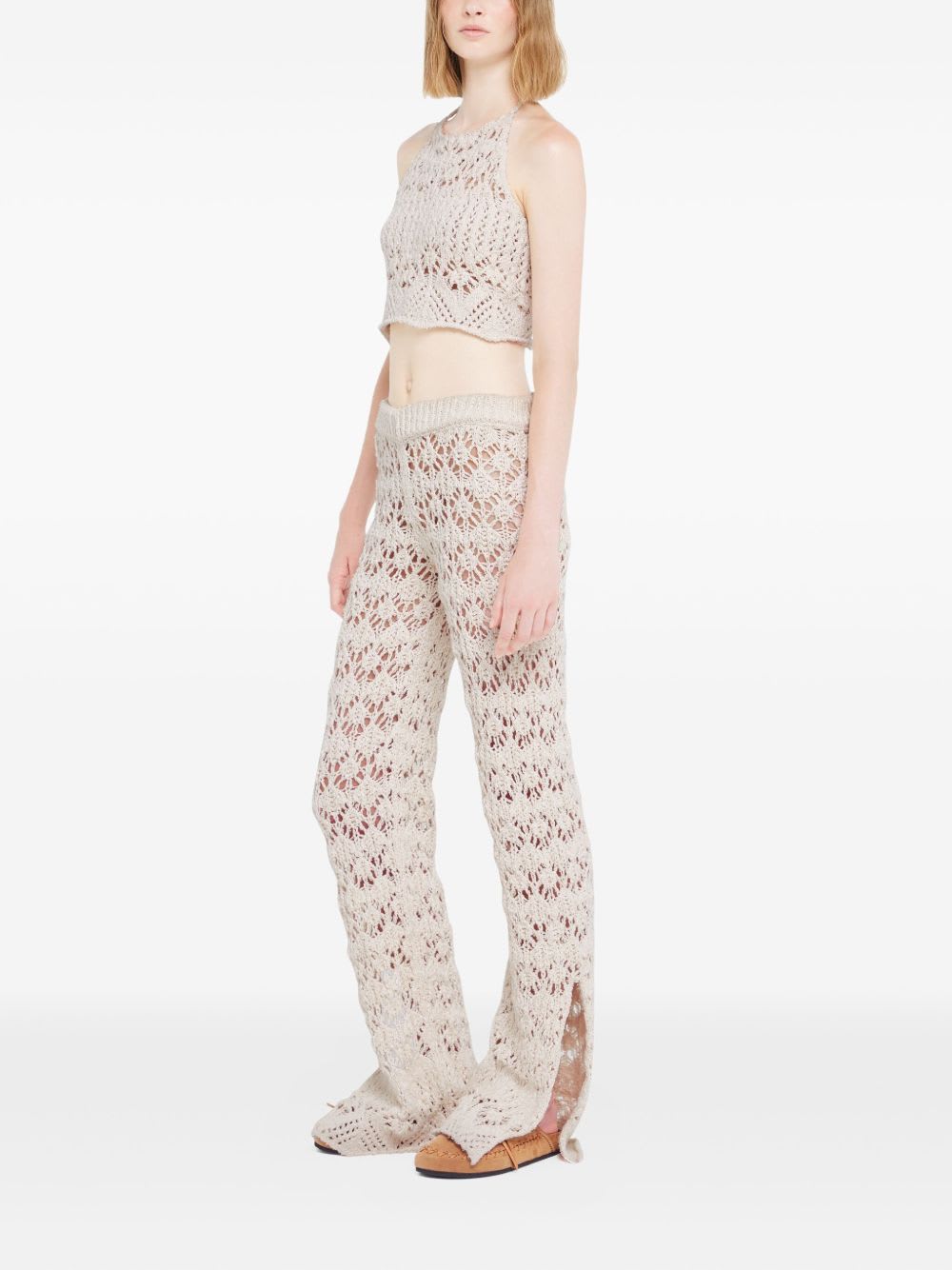 Alanui Lagoon Romance Cotton-blend Crochet Crop Top In White
