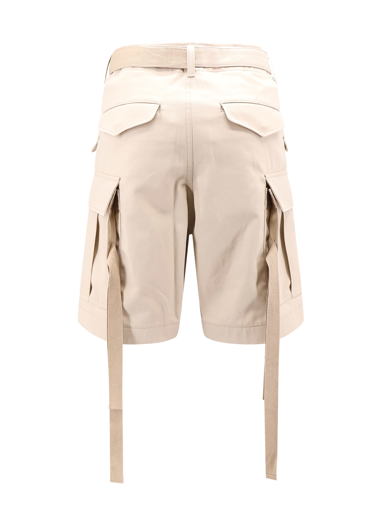 Sacai Cotton Bermuda Shorts With Cupro Lining In Beige
