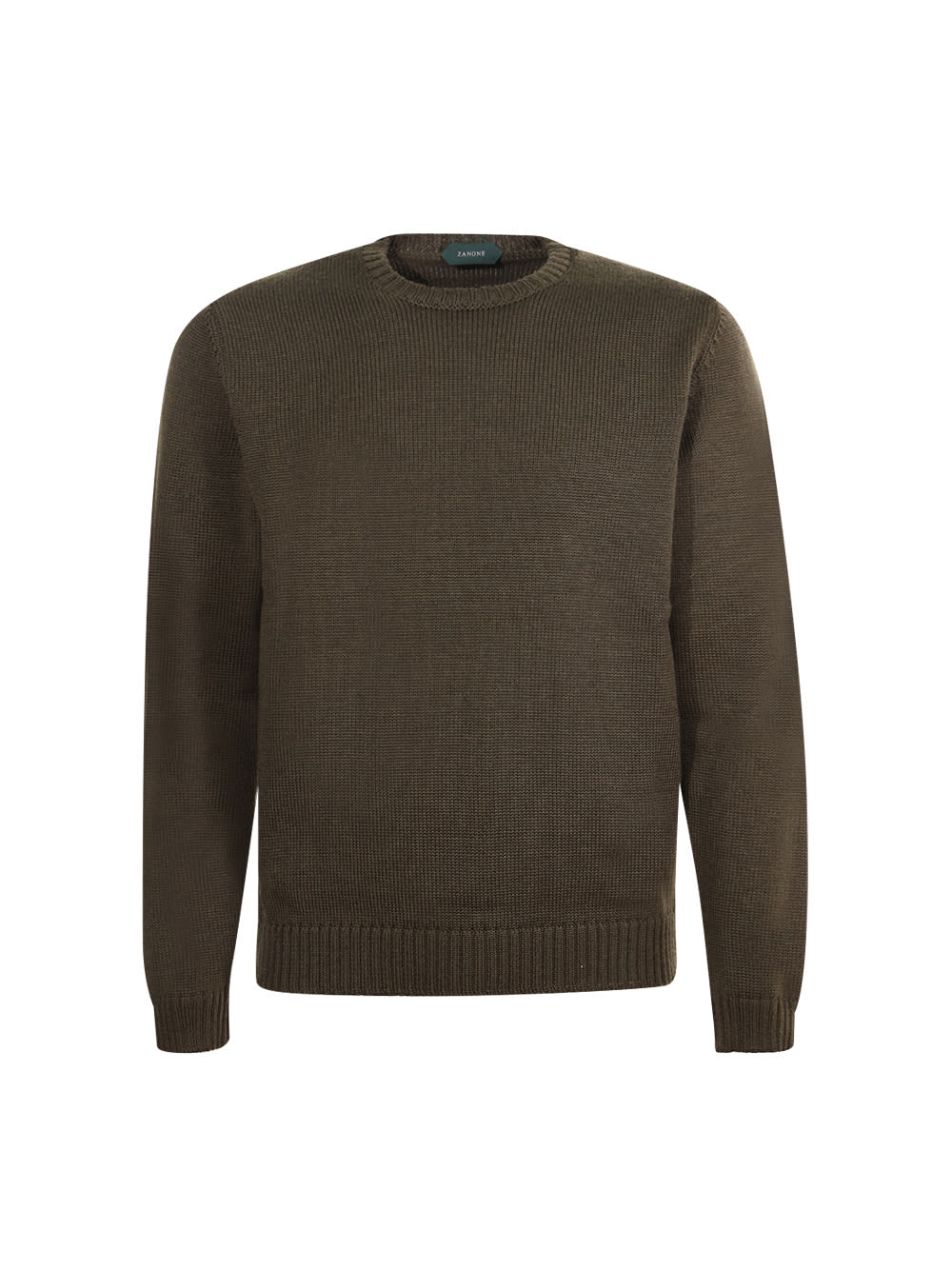 Shop Zanone Crew Neck Sweater In Militare