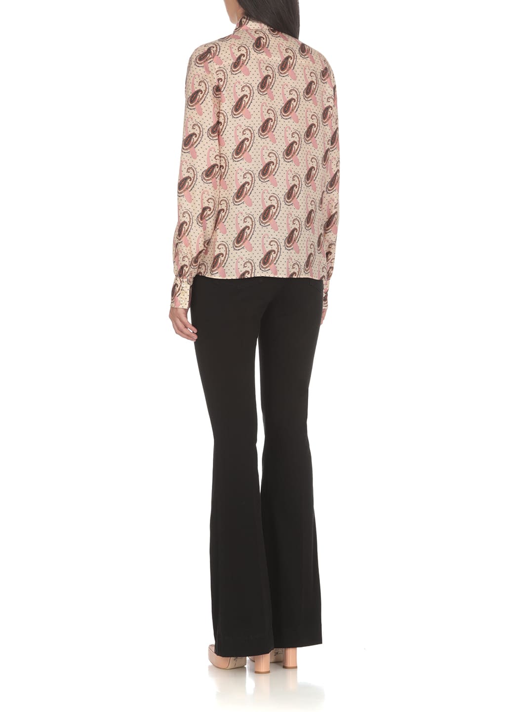 Etro Paisley Printed Silk Charmeuse Shirt In Pink