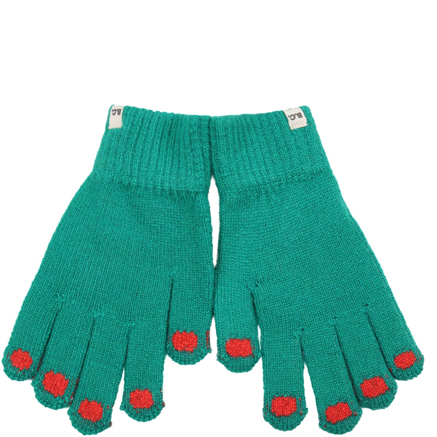 Bobo Choses Green Gloves For Kids With Logo