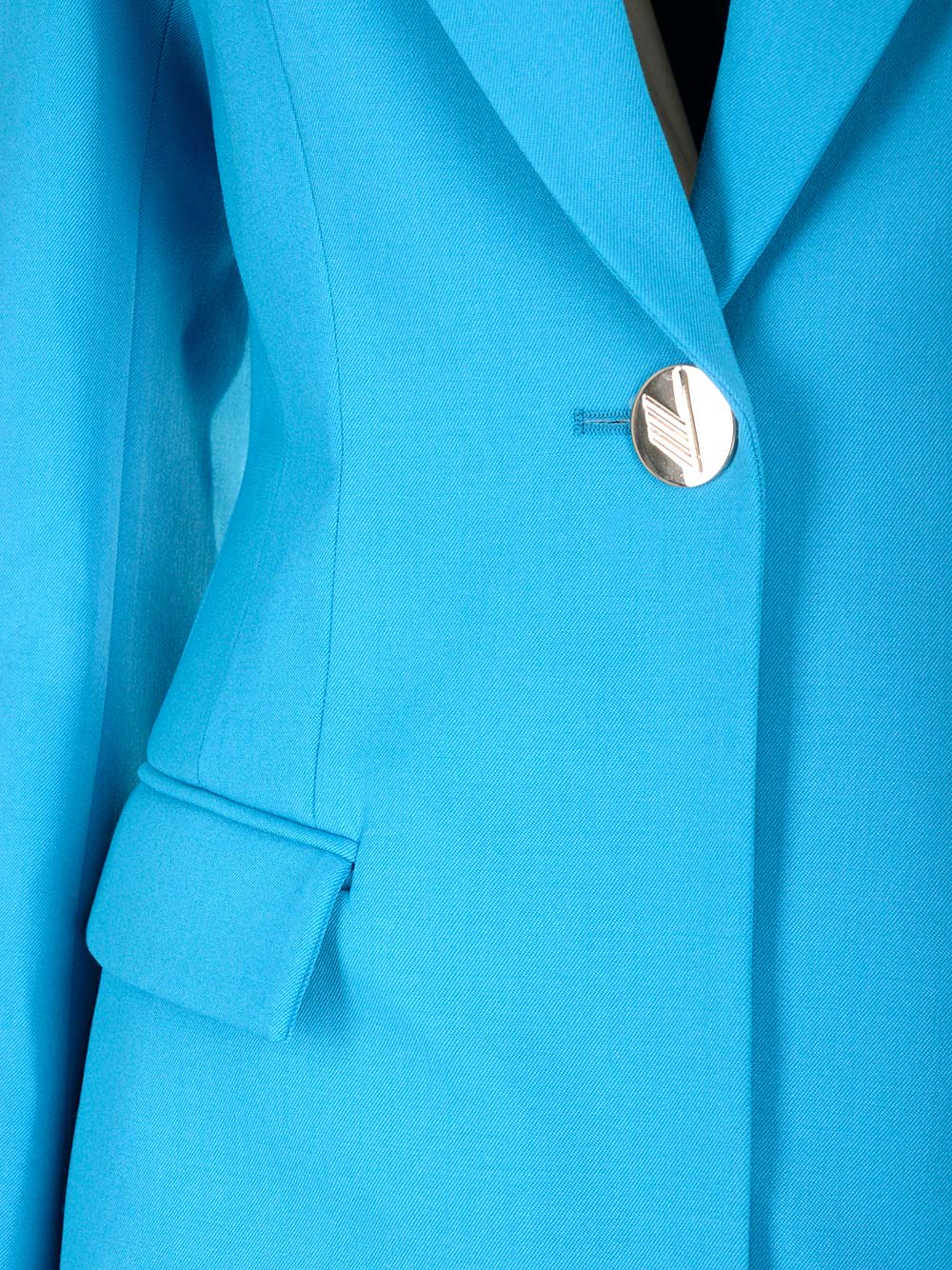 Shop Attico Single-breasted Blue Jacket