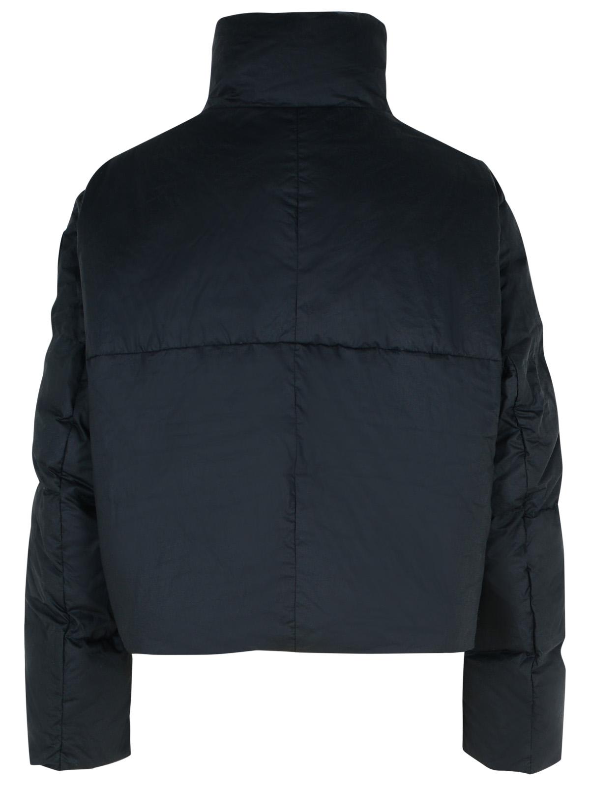 Shop Canada Goose Garnet Black Cotton Down Jacket