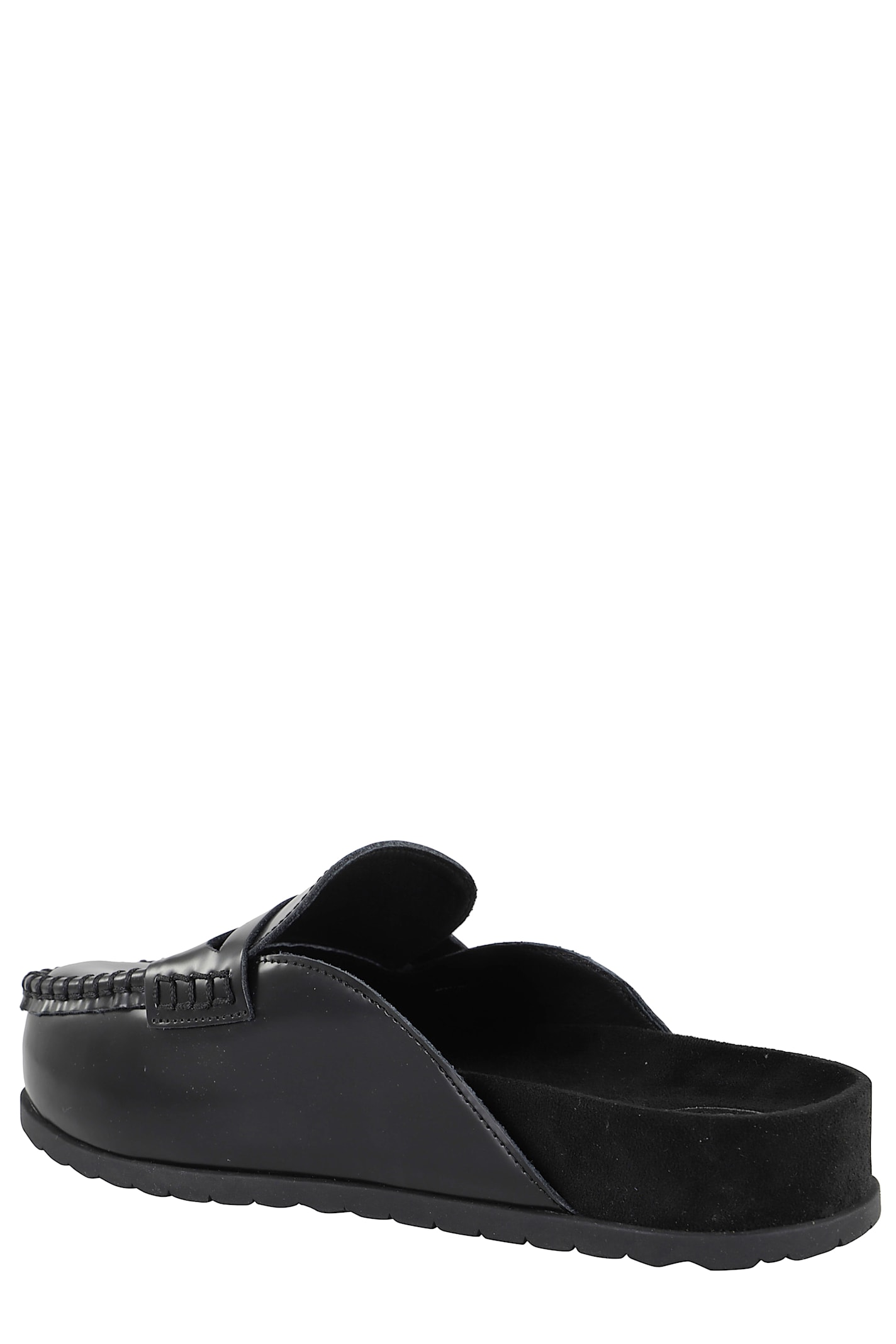 Ash Round Toe Mules In Black