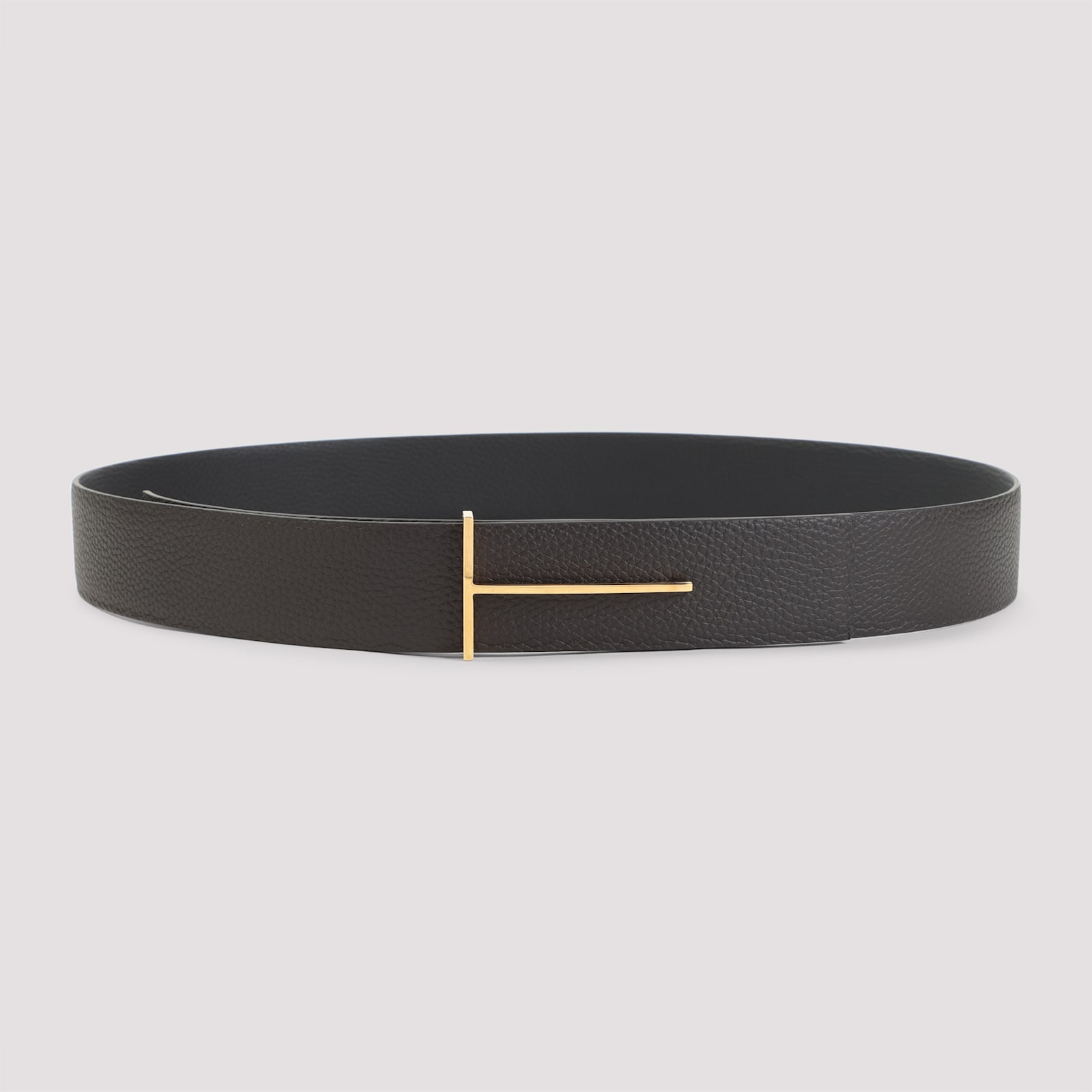 Tom Ford Reversible Leather Belt Adjustable Length Textured In Black