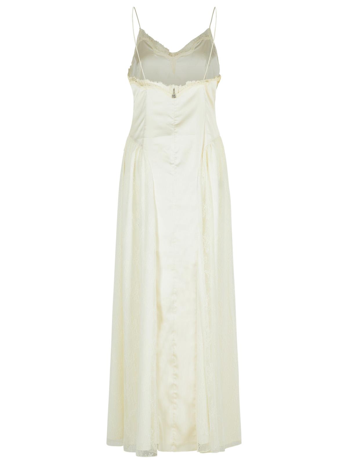 Rotate Birger Christensen Rotate White Polyester Evening Dress With Lace Accents In White