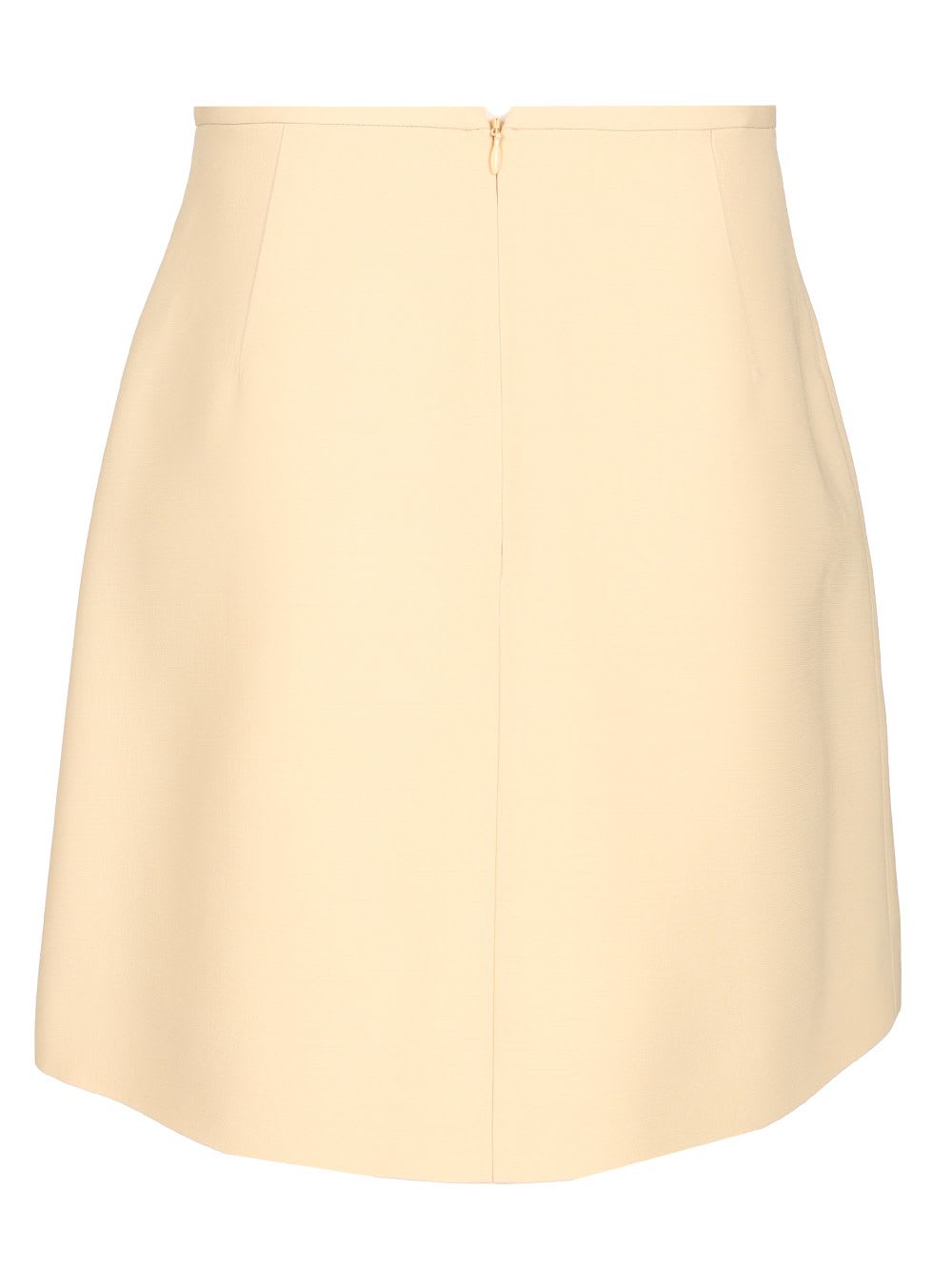 Valentino Womens Betulla Bow Pleated Wool-silk Woven Mini Skirt In Rose
