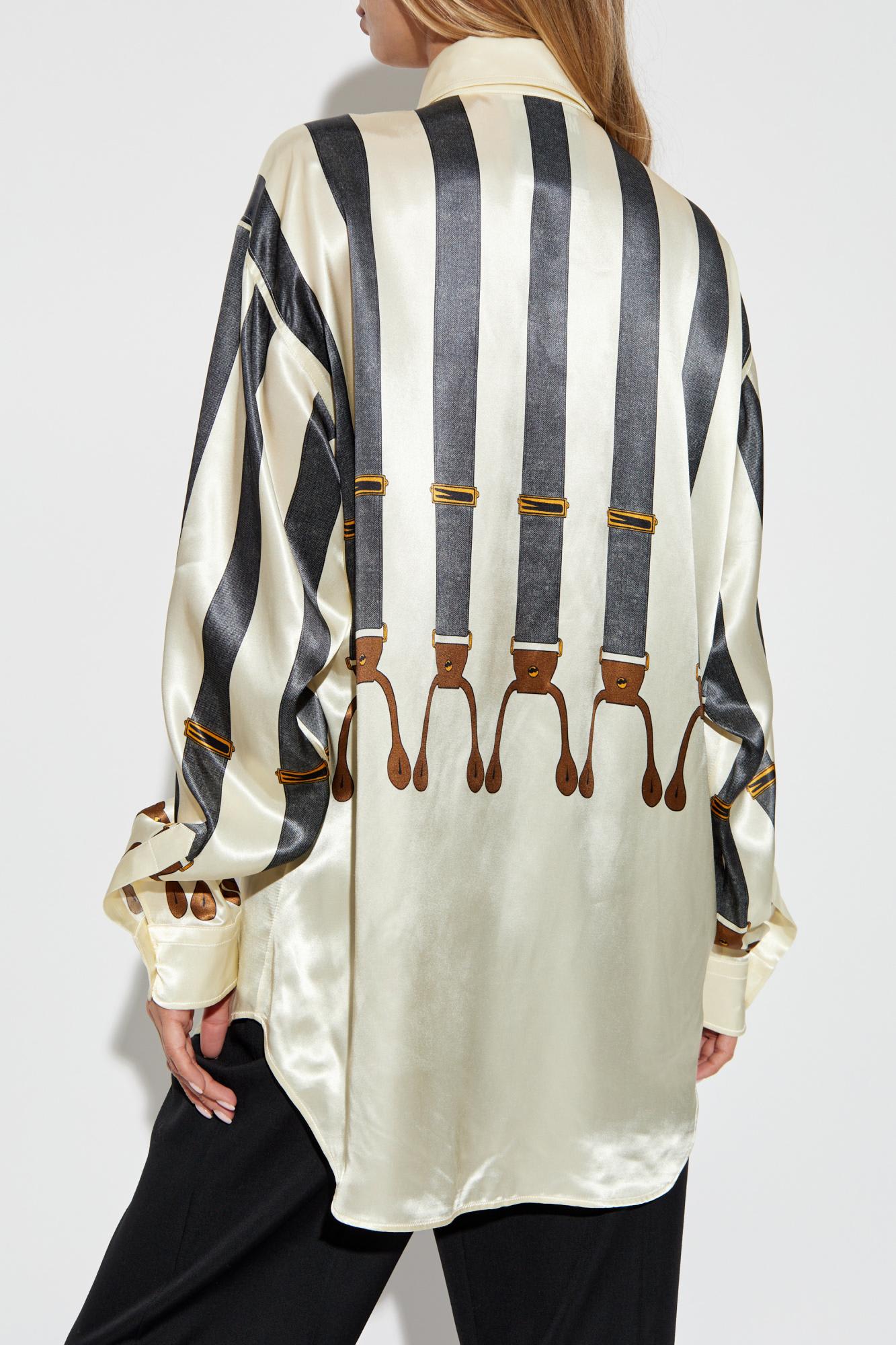 Shop Moschino Striped Pattern Shirt