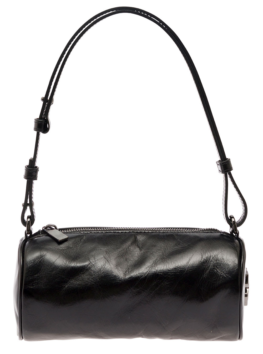Off-white Torpedo Small Black Shoulder Bag With Arrow Motif In Leather Woman