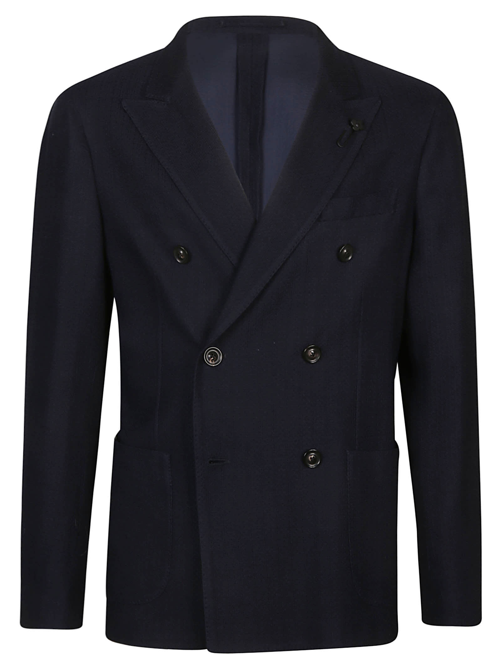 Shop Lardini Deconstructed Jacket In Blu