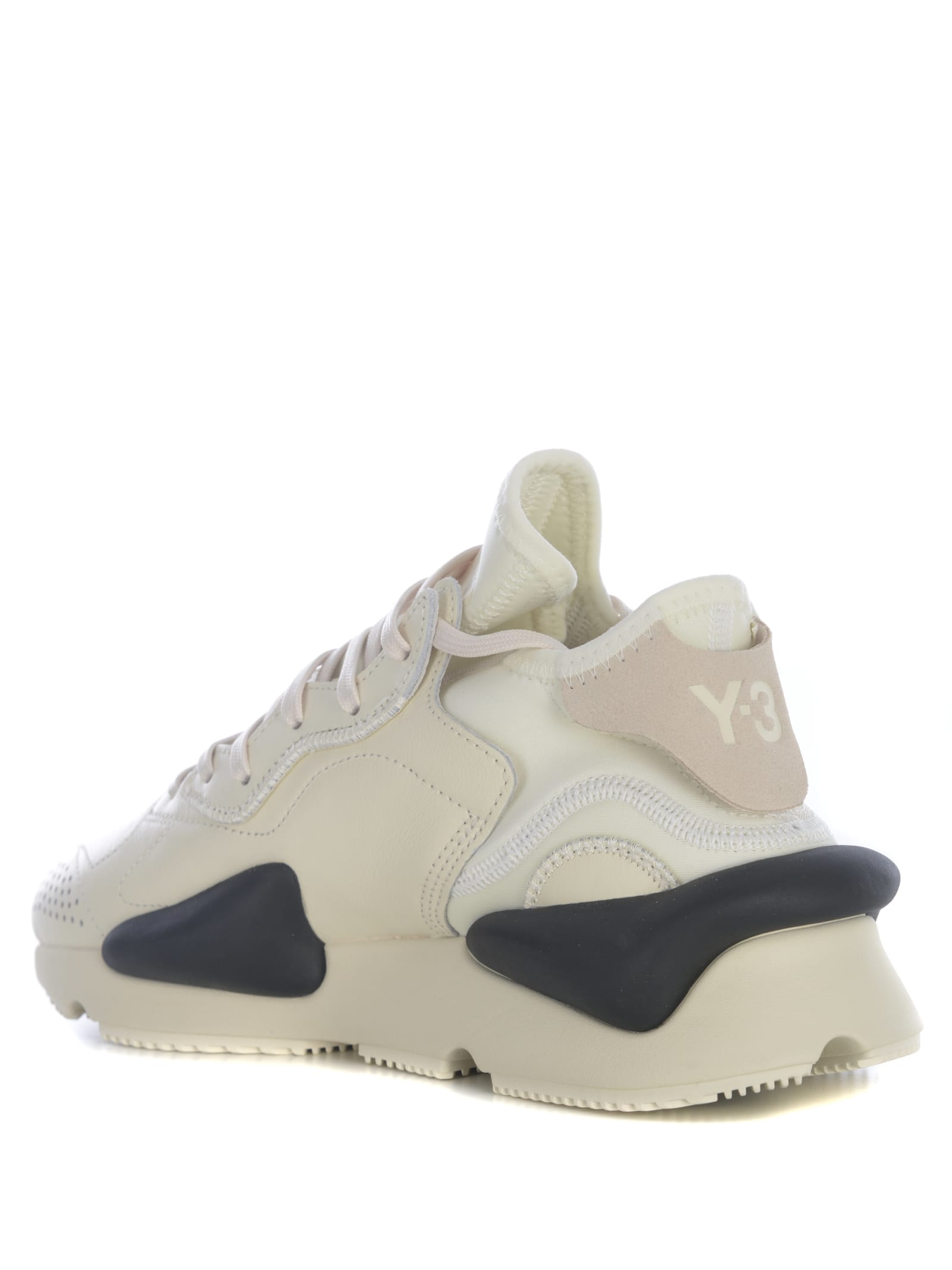 Shop Y-3 Sneakers  Kaiwa Made With Leather Upper In Crema