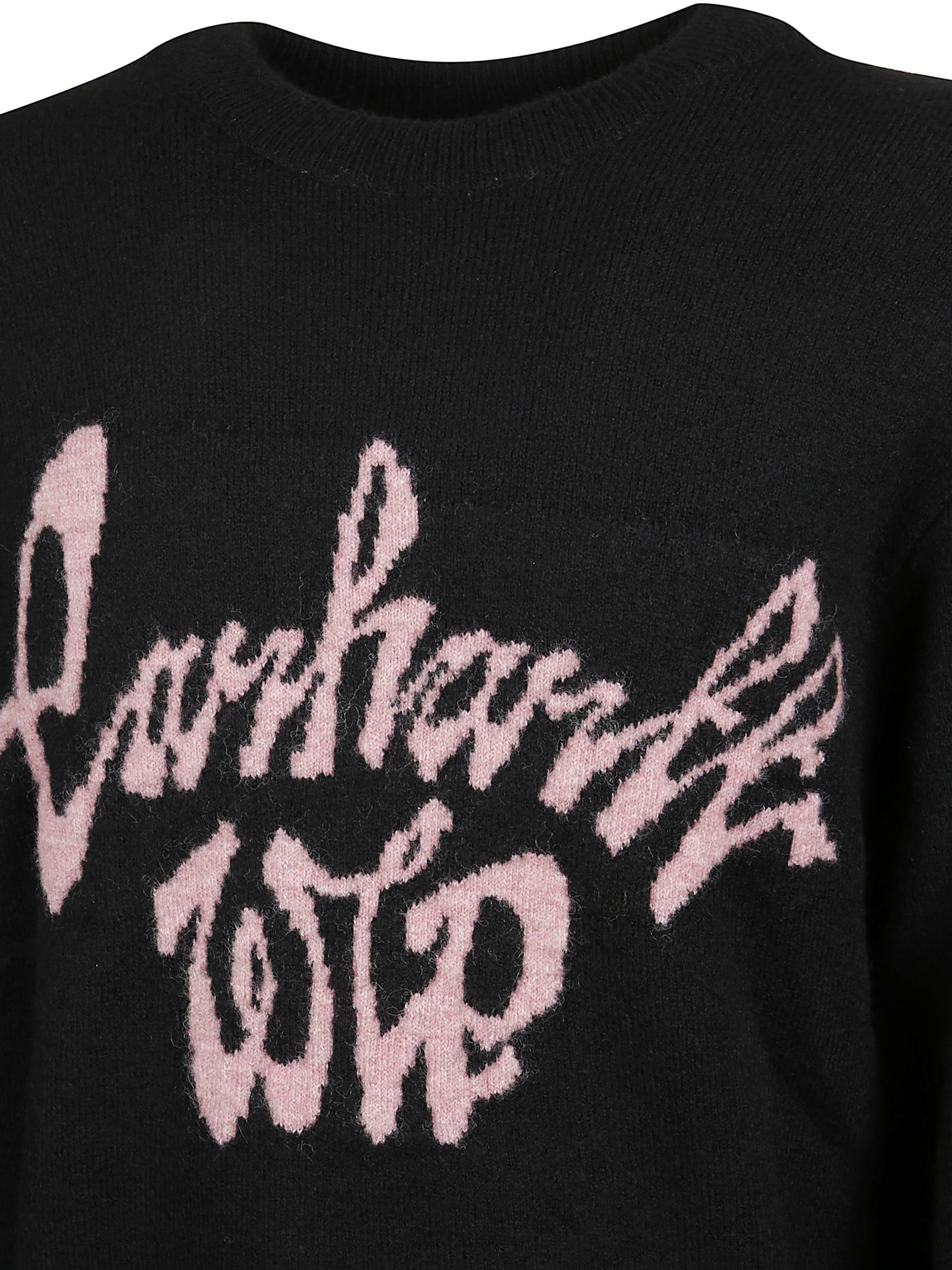 Carhartt Long Sleeve Crew Neck Sweater With Ribbed Cuffs In Black