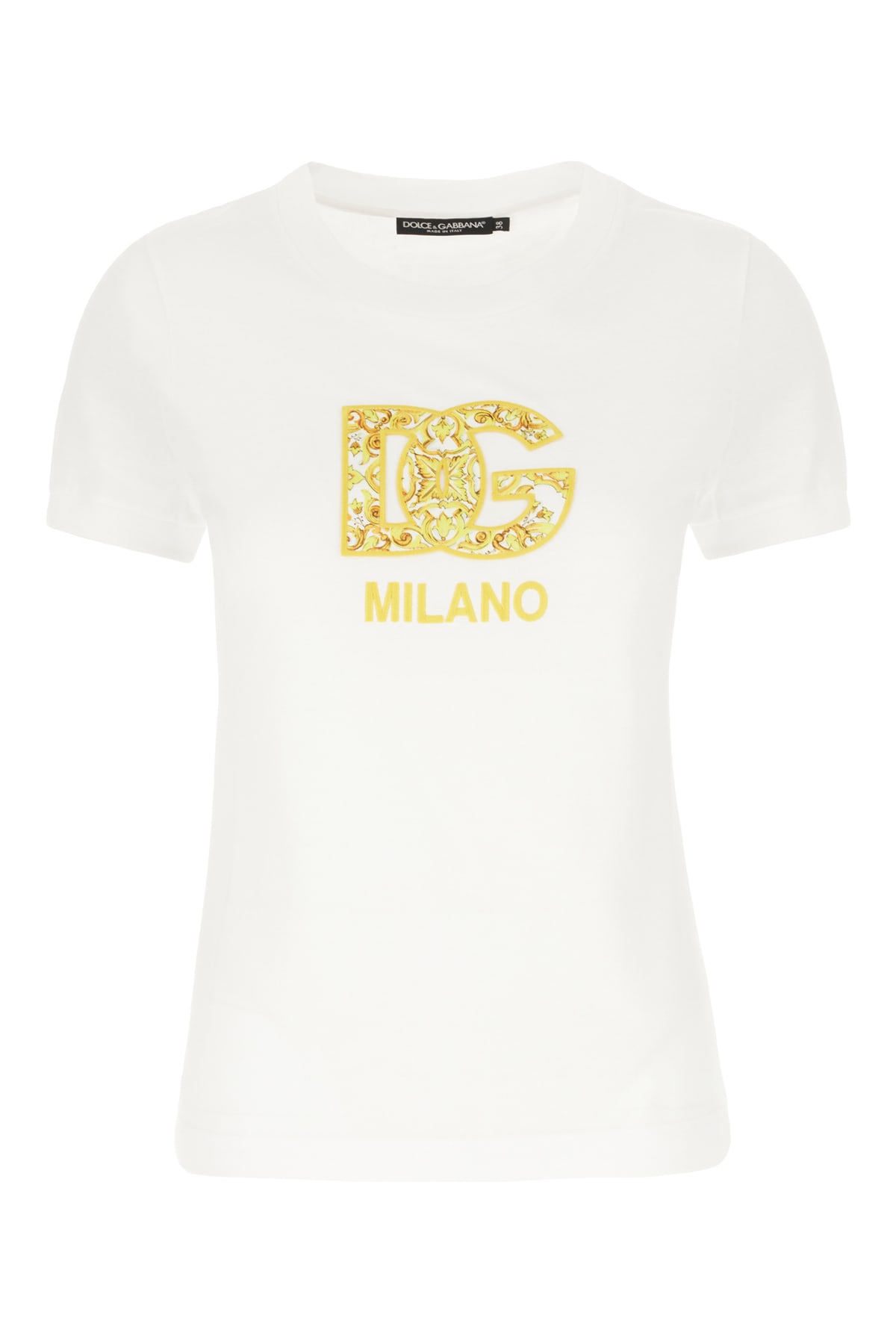 Dolce & Gabbana White Cotton T-shirt In Ricamati