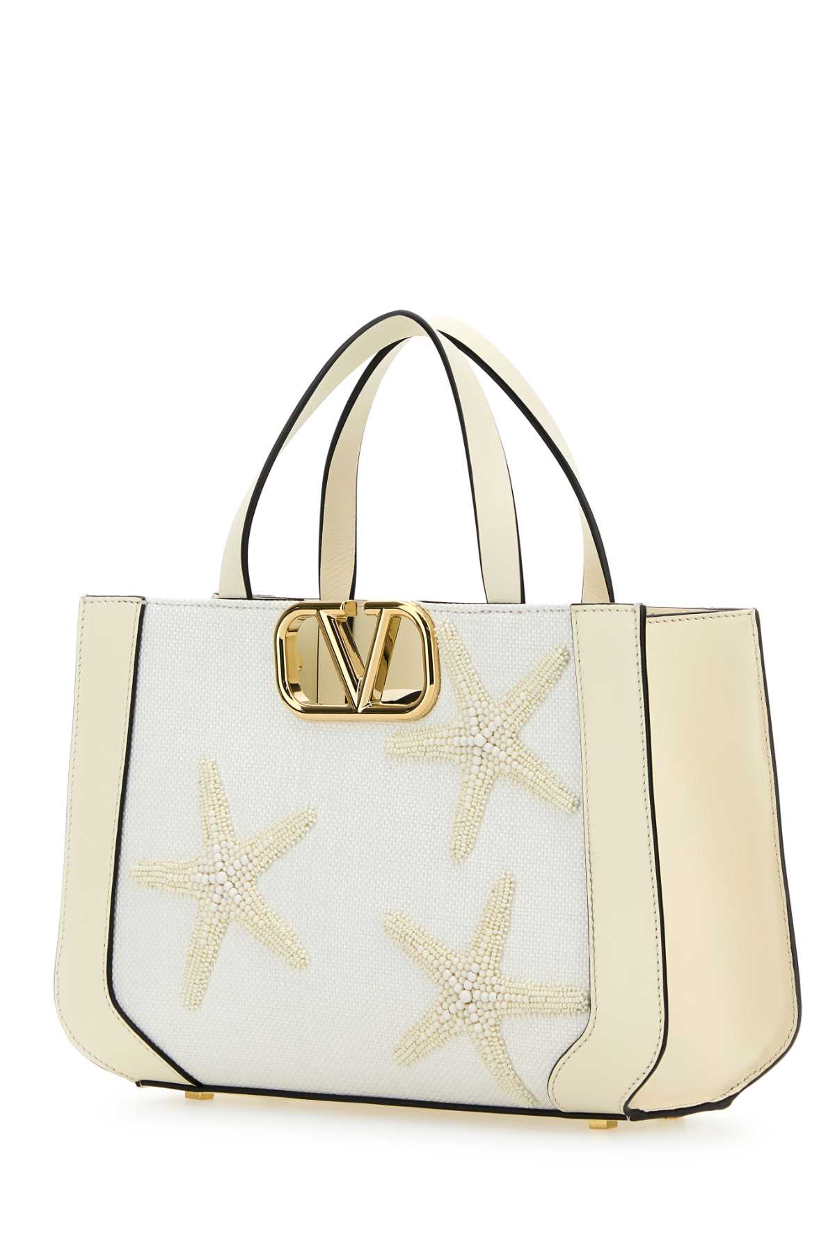 Shop Valentino White Fabric  Garavani Escape Handbag In Ivory