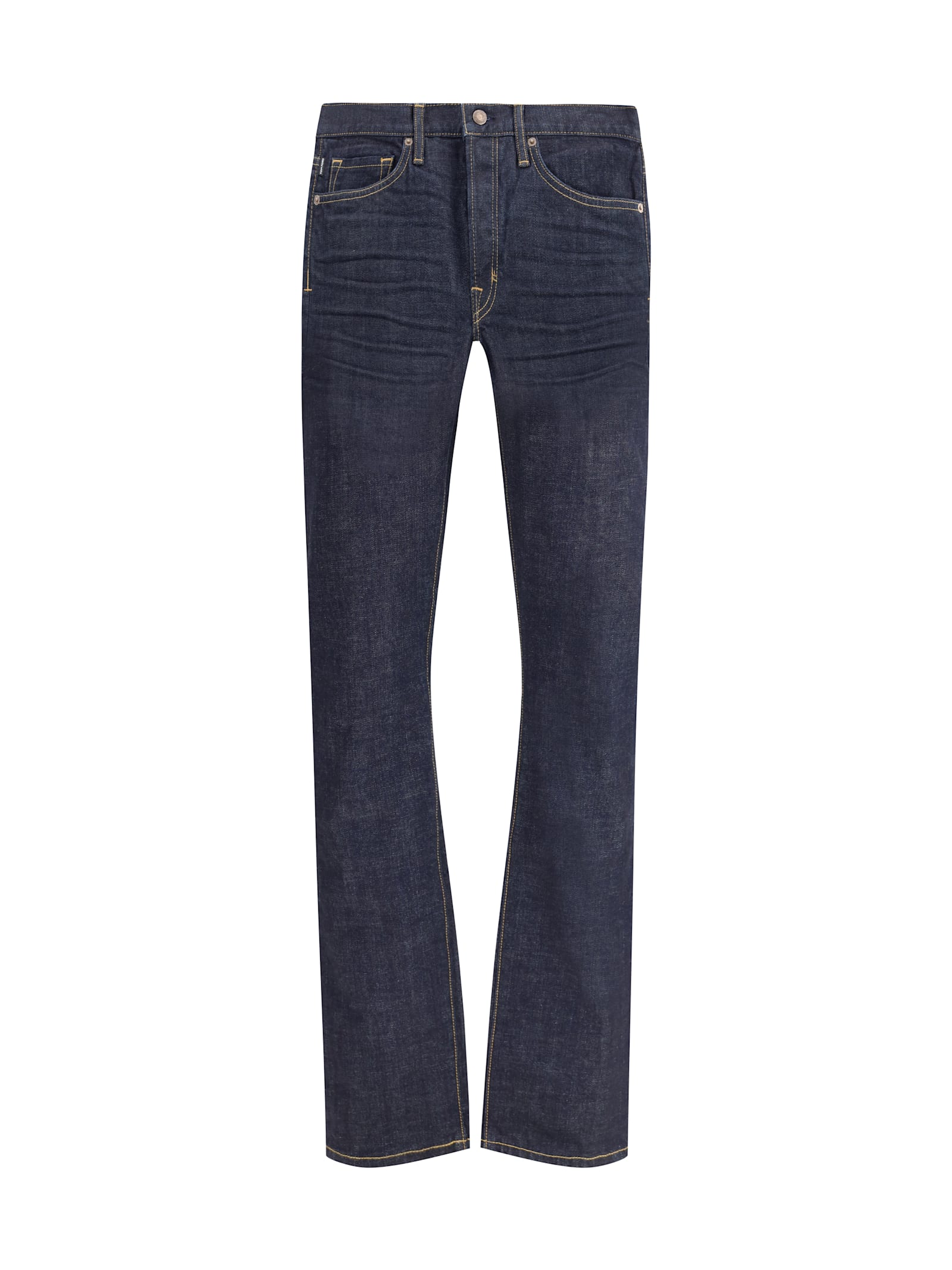 Tom Ford Contrast-stitching Straight-leg Jeans In Blue